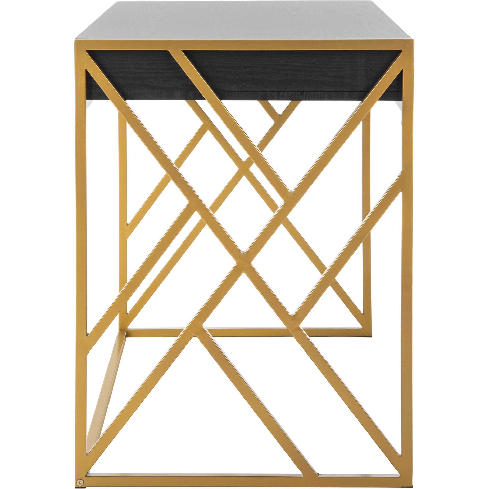 Elias 1 Drawer Desk Black/Gold