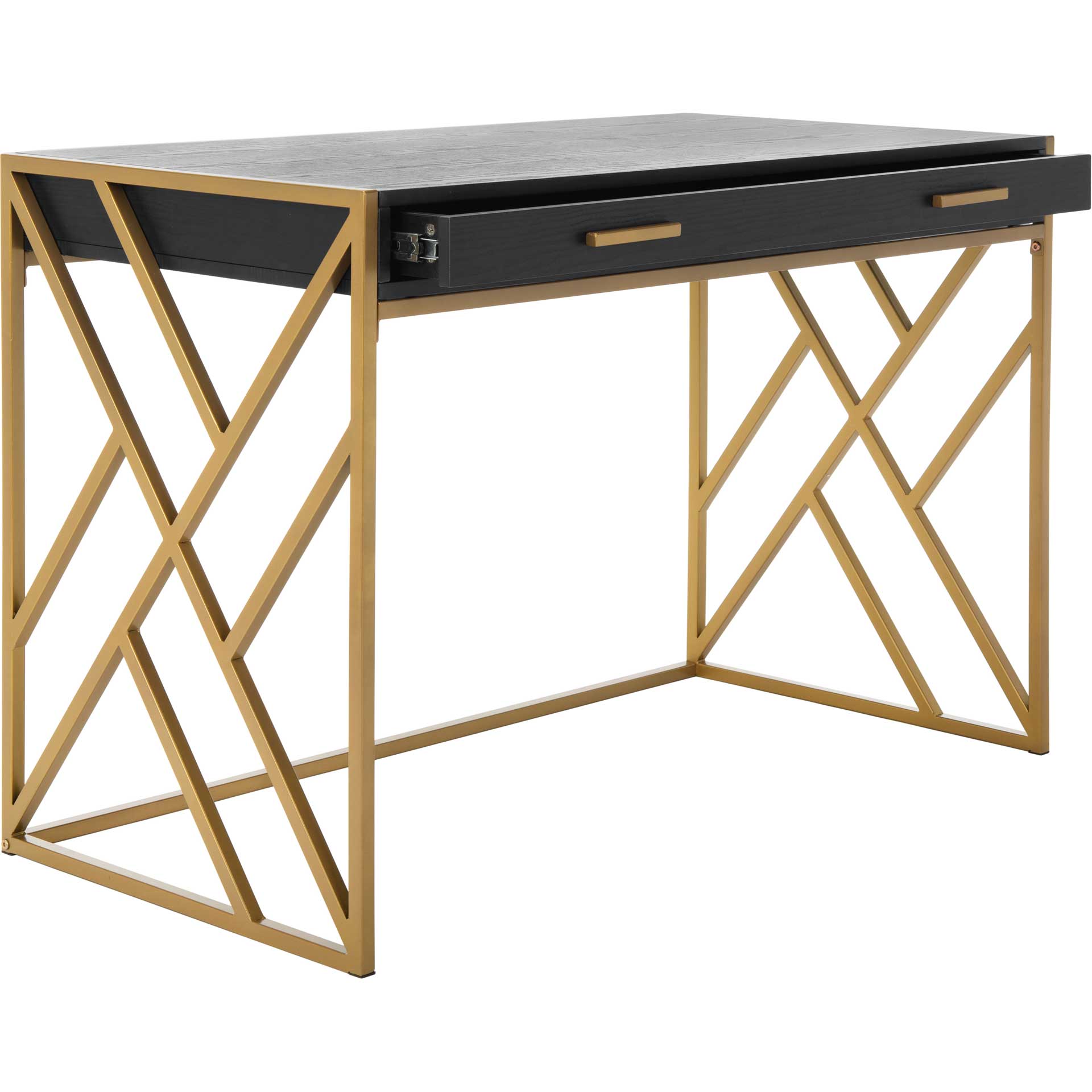 Elias 1 Drawer Desk Black/Gold