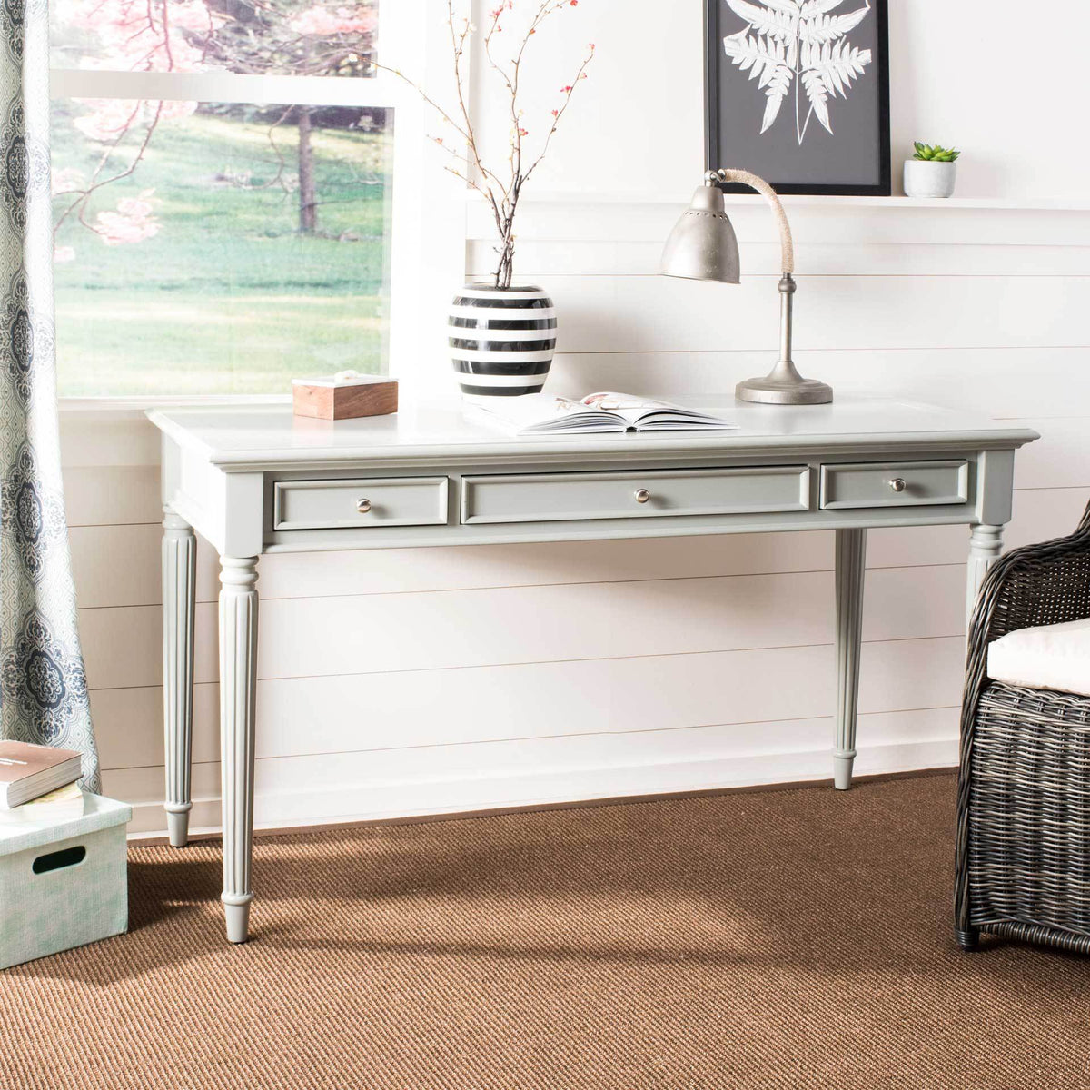 Cohen 3 Drawer Desk Gray