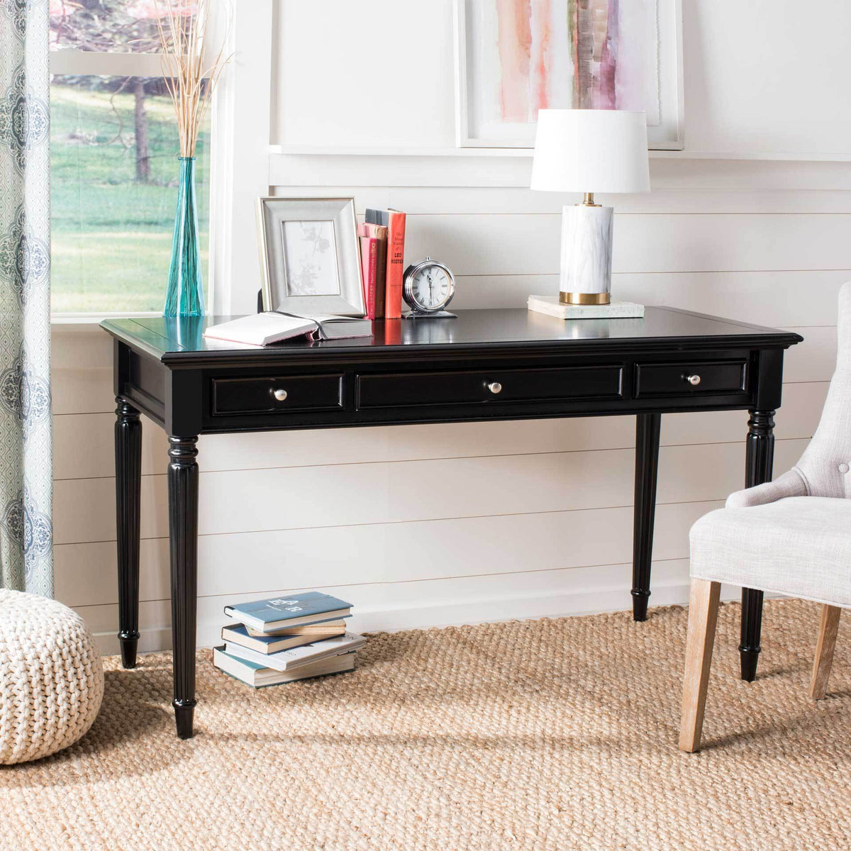 Cohen 3 Drawer Desk Black