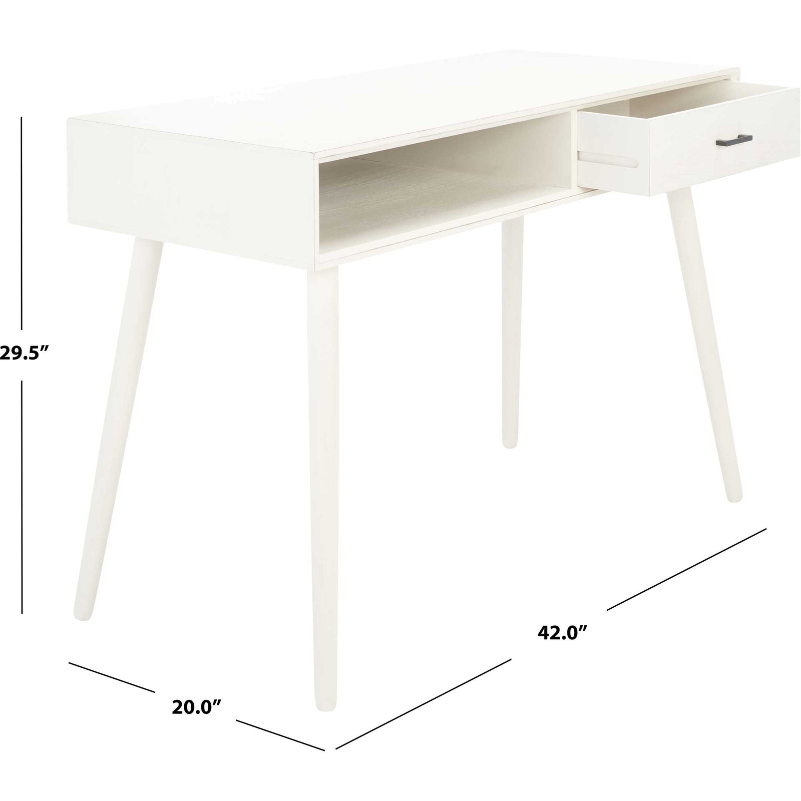 Remma 1 Drawer Writing Desk Distressed White