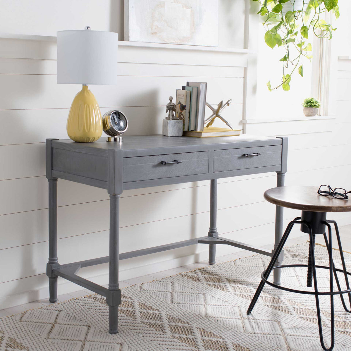 Fidelma Writing Desk White Washed Gray