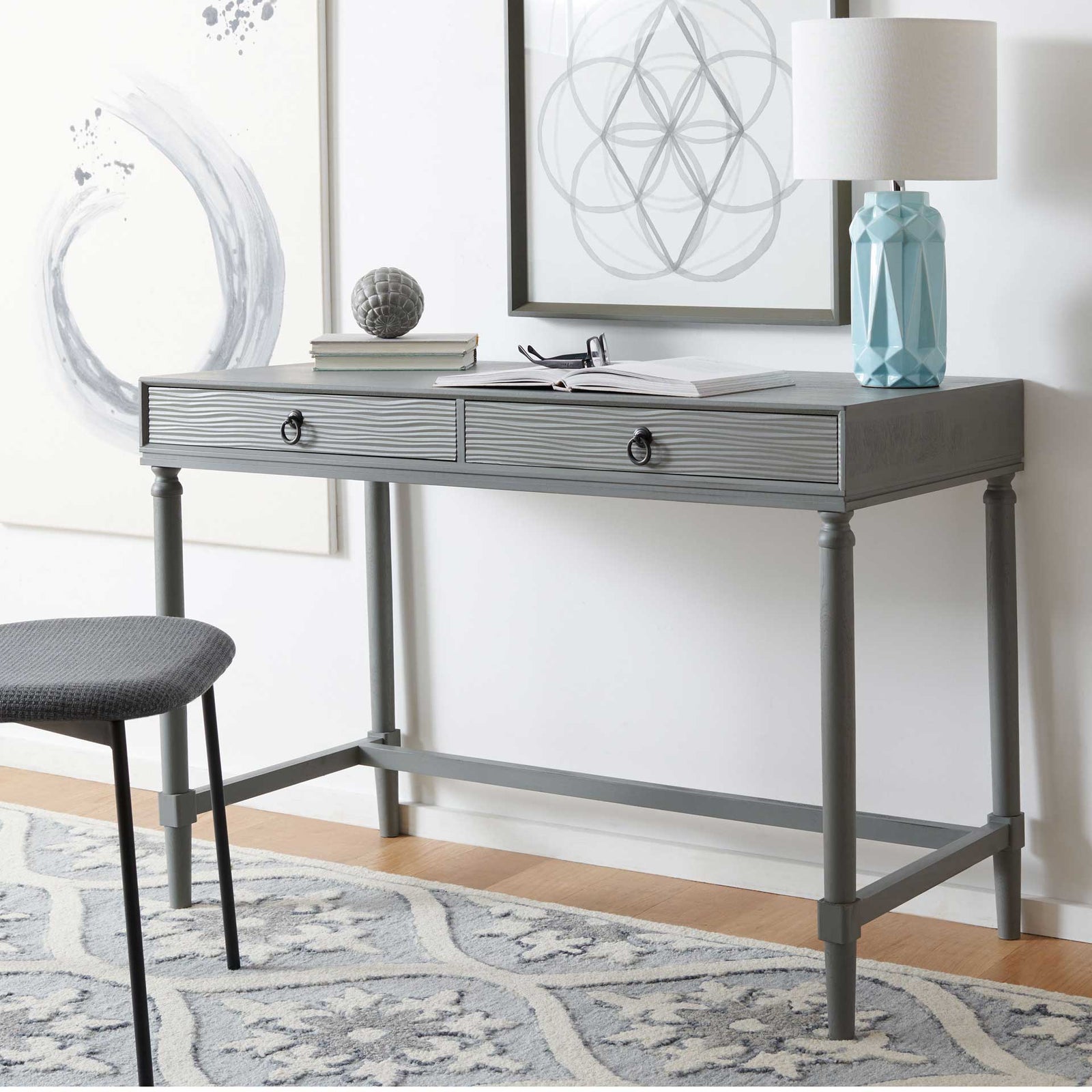 Rhett 2 Drawer Desk Gray