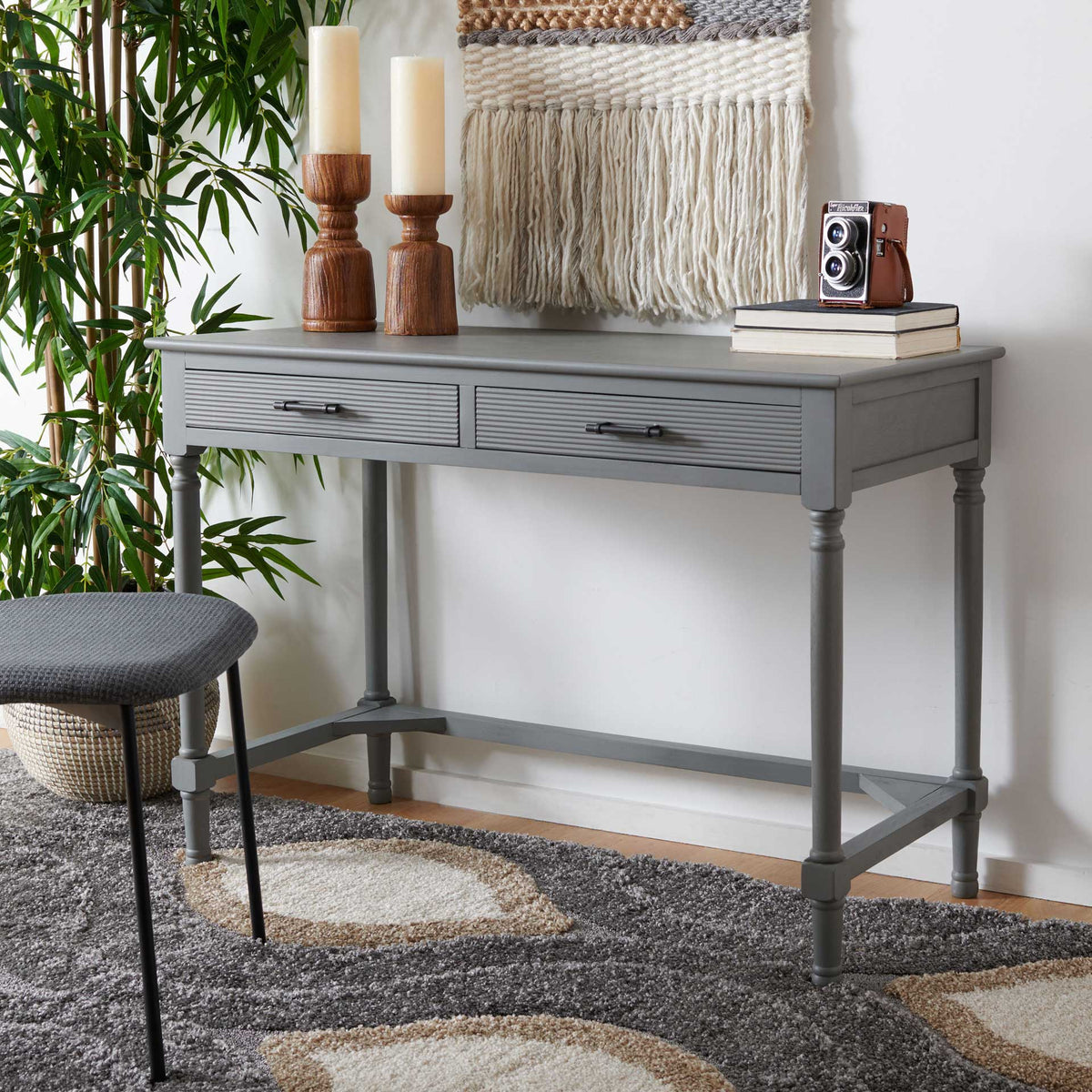 Lani 2 Drawer Desk Distressed Gray