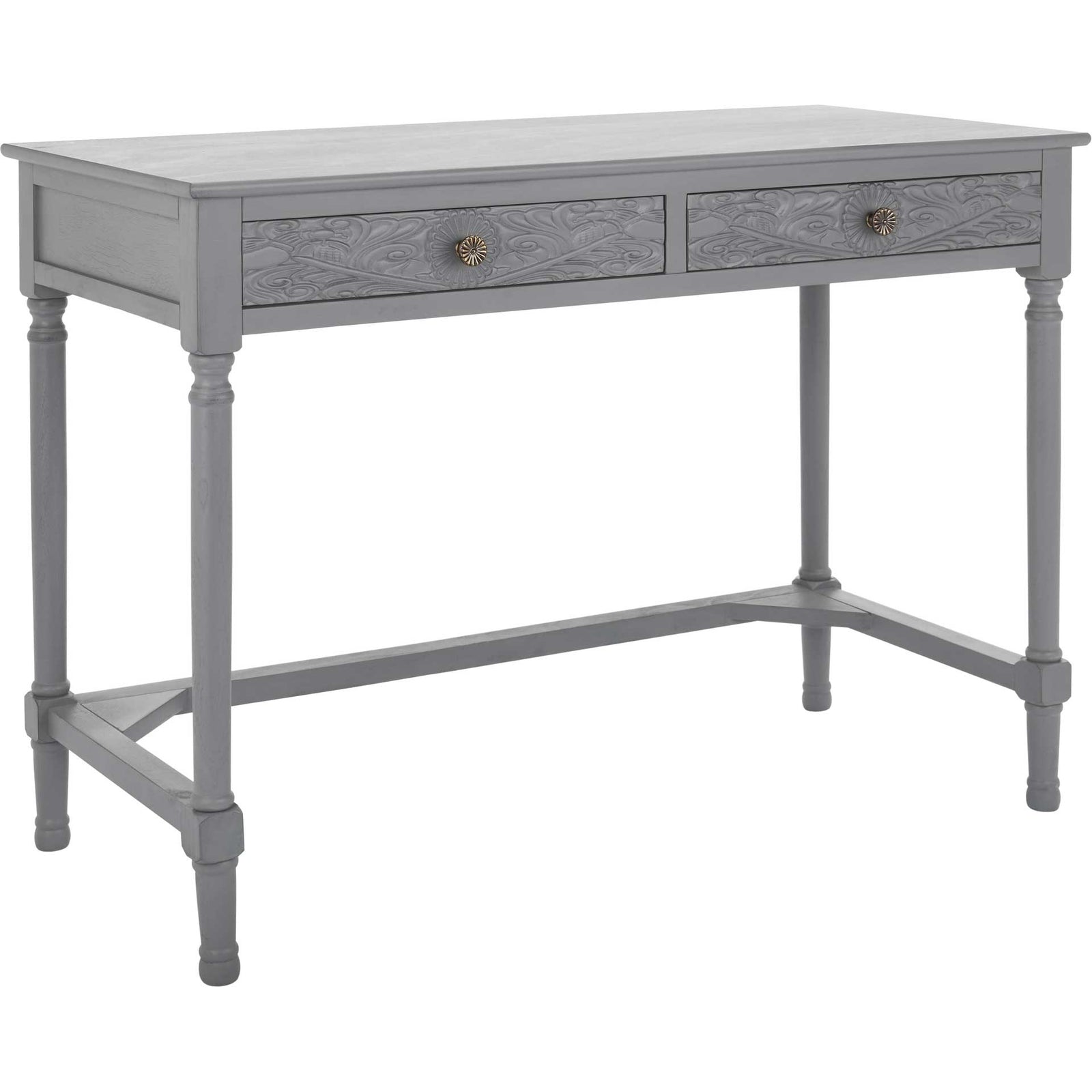 Ryann 2 Drawer Desk Distressed Gray