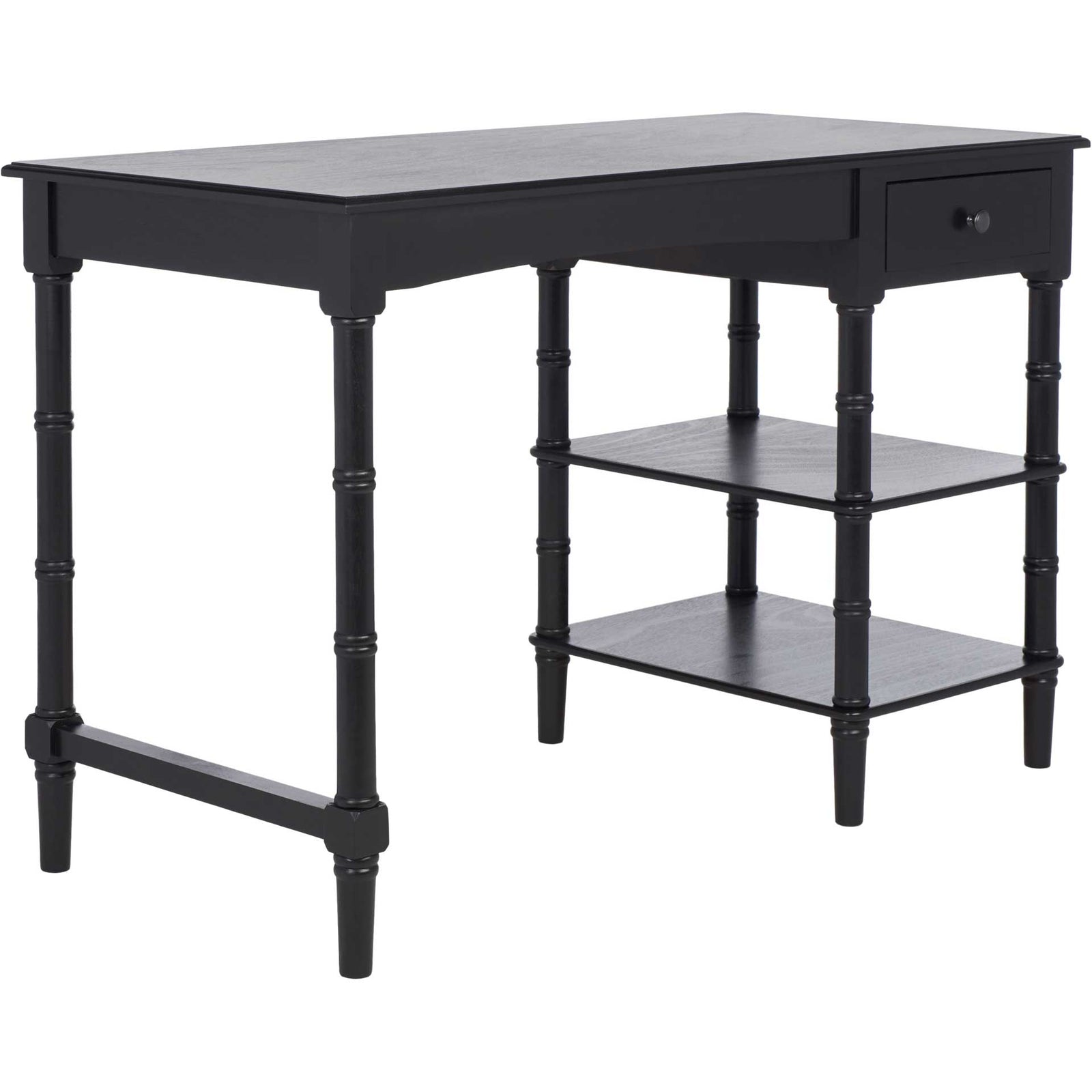 Hermina 1 Drawer 2 Shelf Desk Black