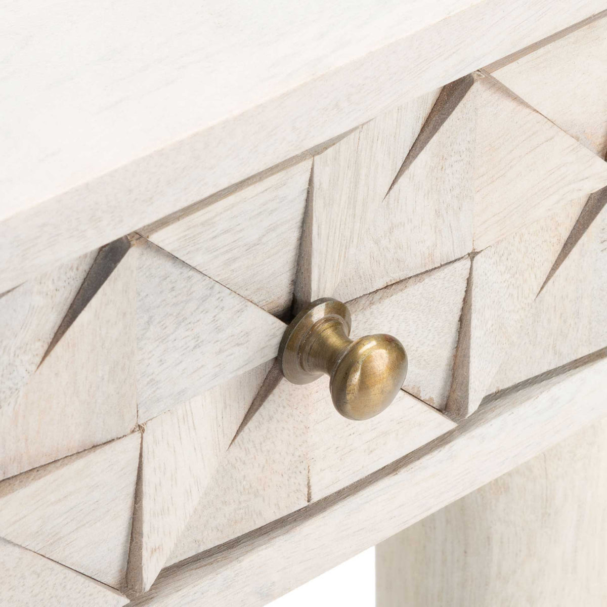 Zion Desk White Wash/Brass