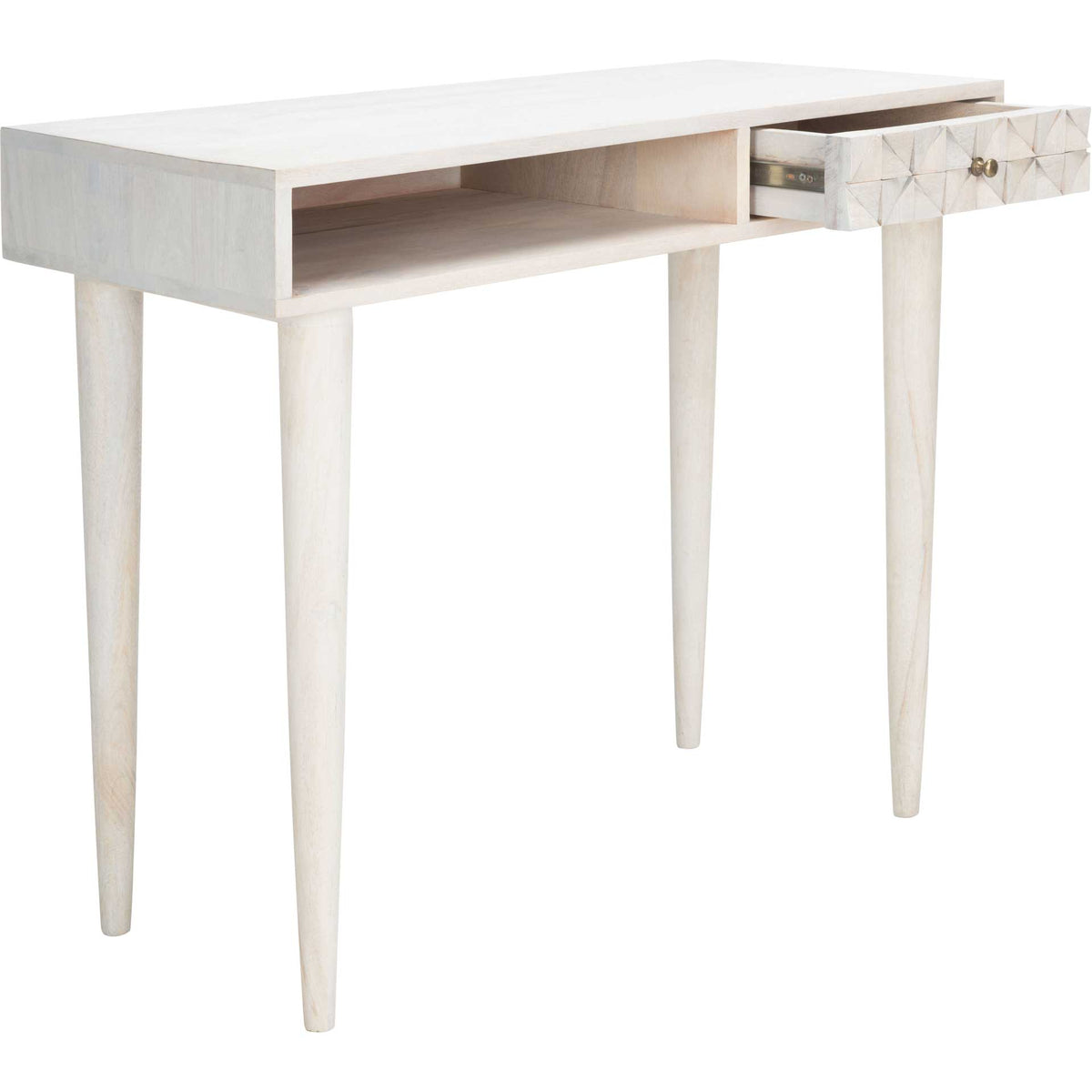 Zion Desk White Wash/Brass