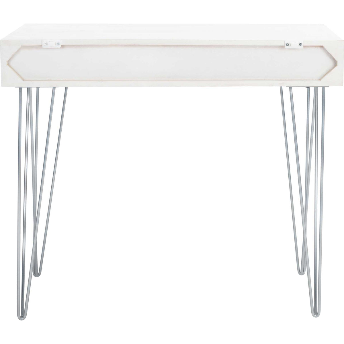 Macey Desk White Wash/Silver