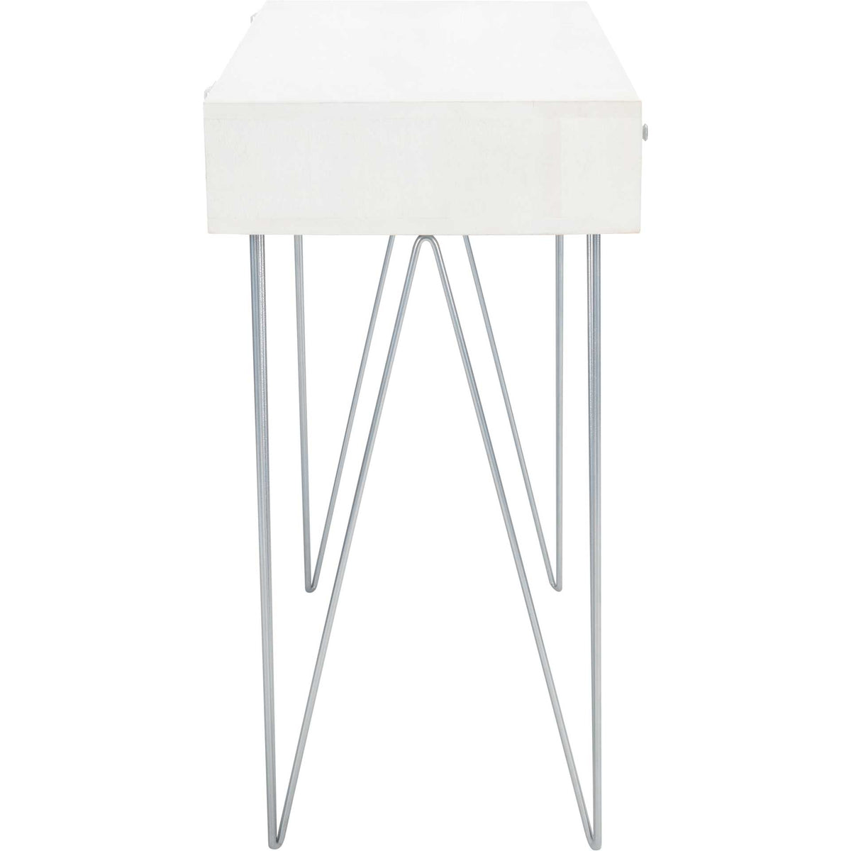Macey Desk White Wash/Silver