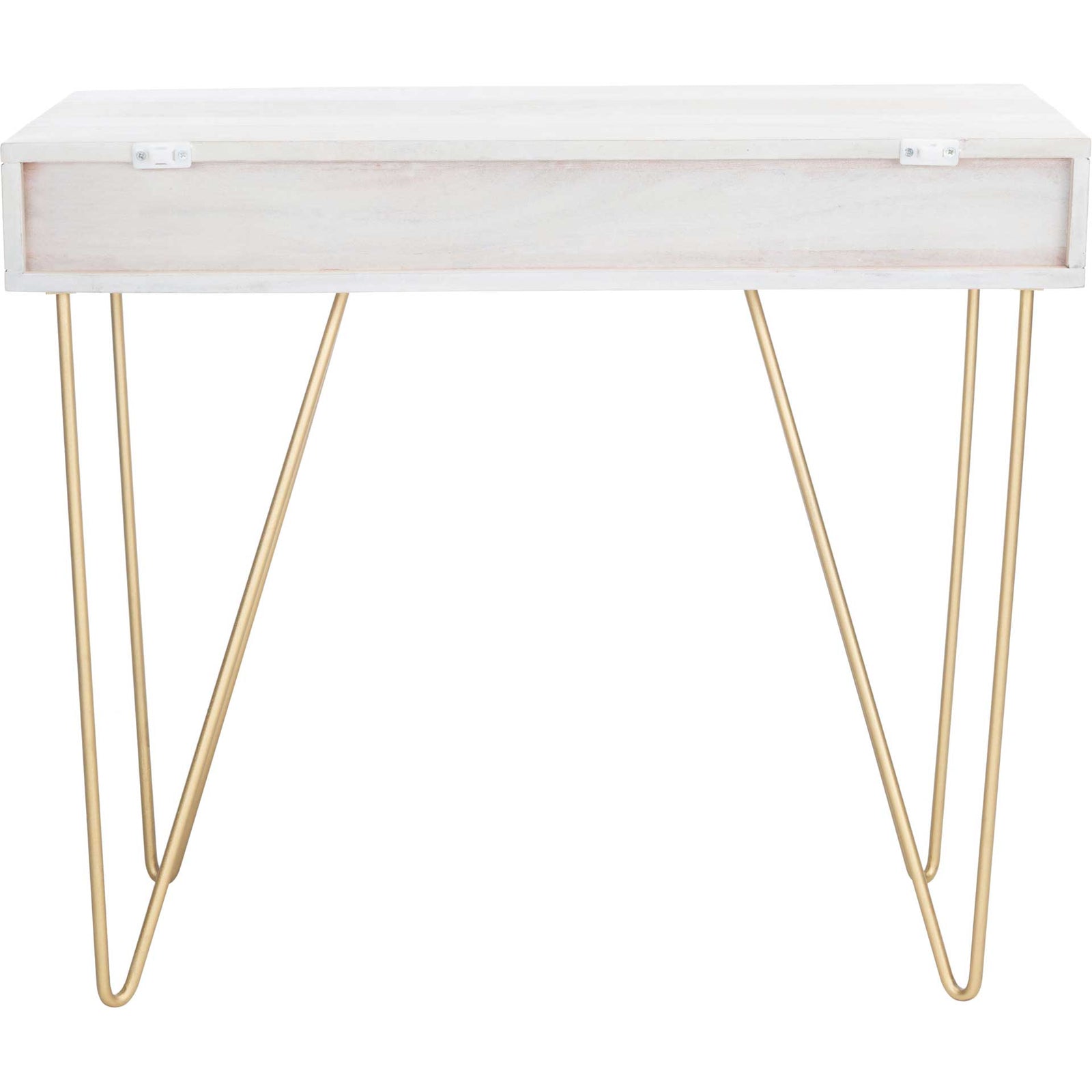 Ray Desk White Wash/Brass