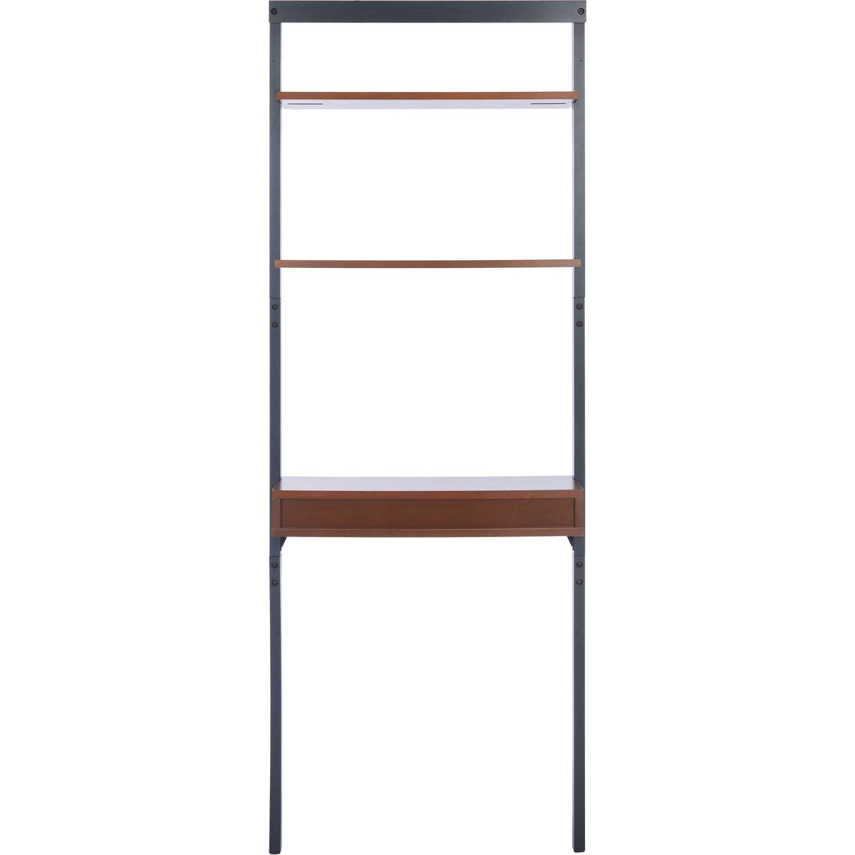 Paloma 2 Shelf Leaning Desk Honey Brown/Charcoal