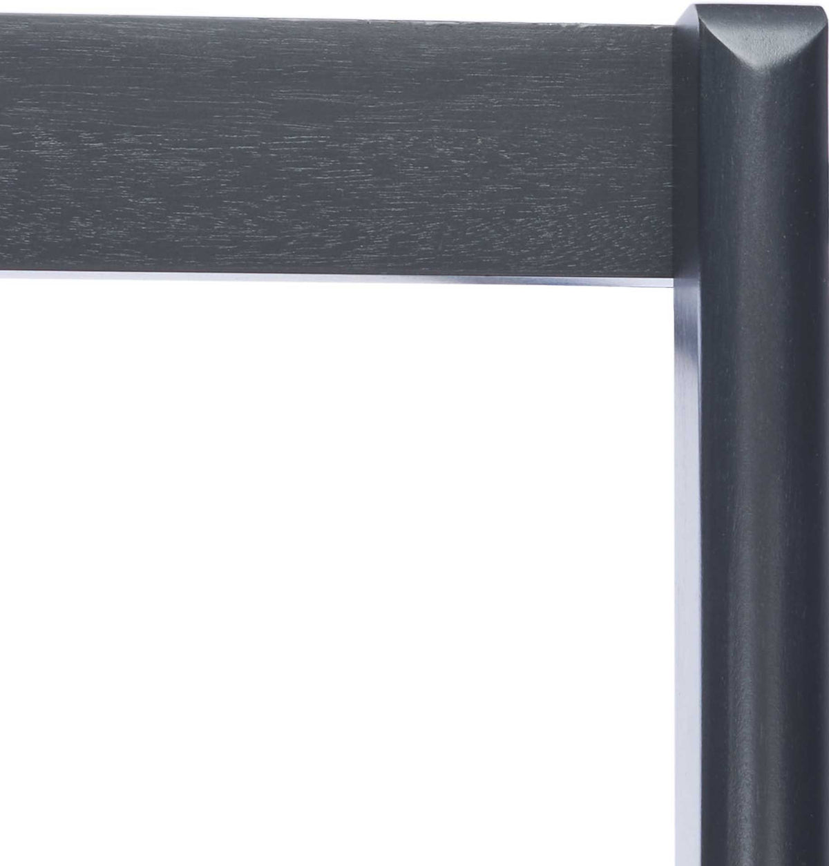A textured charcoal crossbar joins the upright in a crisp corner.