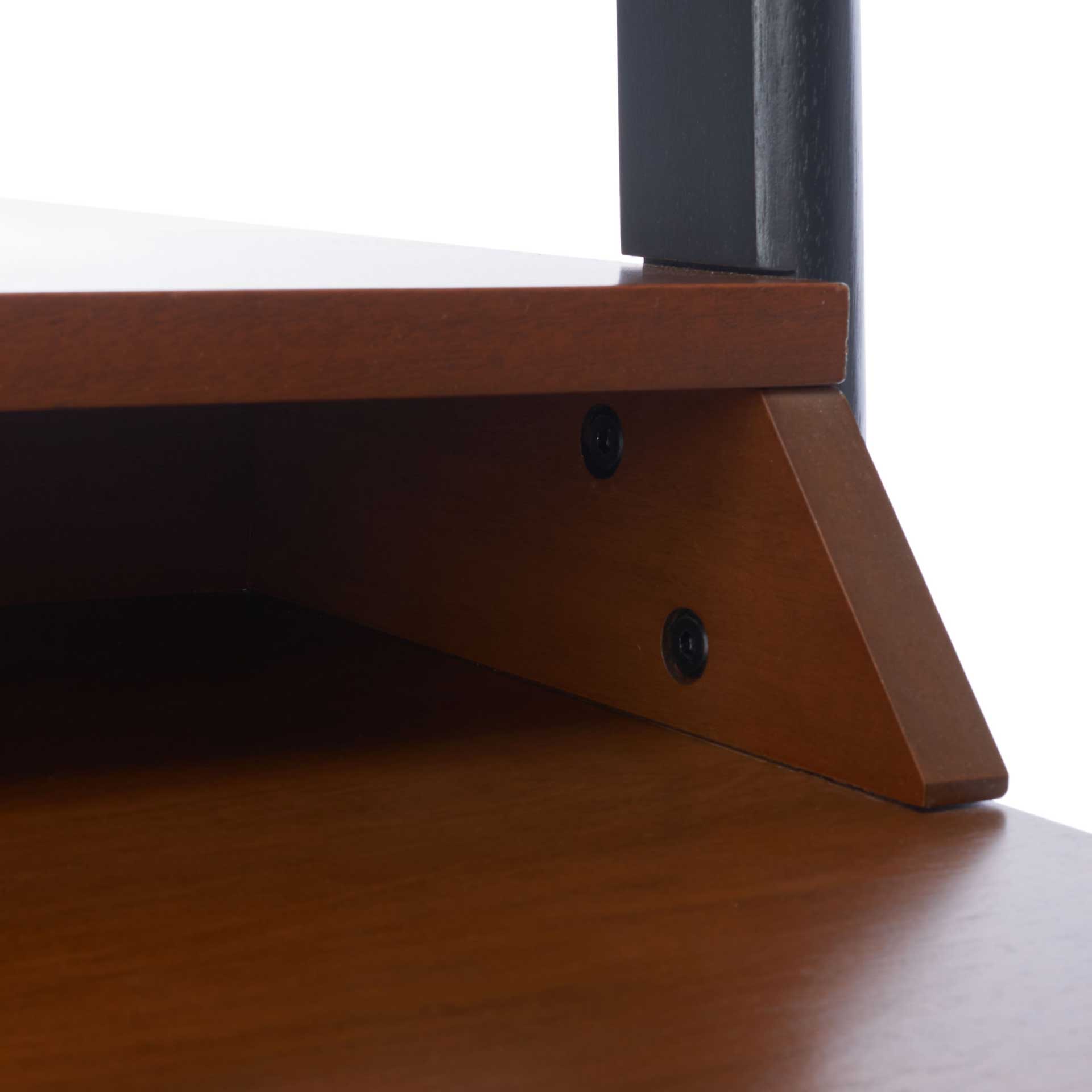 Paloma 2 Shelf Leaning Desk Honey Brown/Charcoal