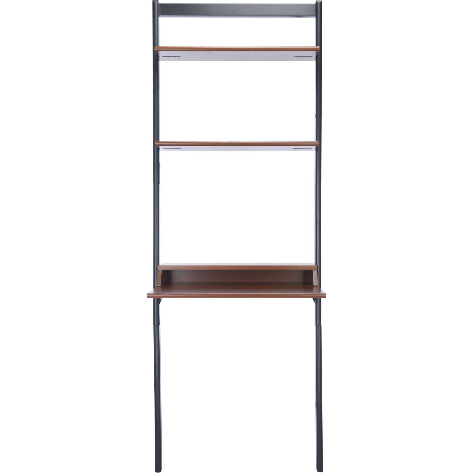 Paloma 2 Shelf Leaning Desk Honey Brown/Charcoal