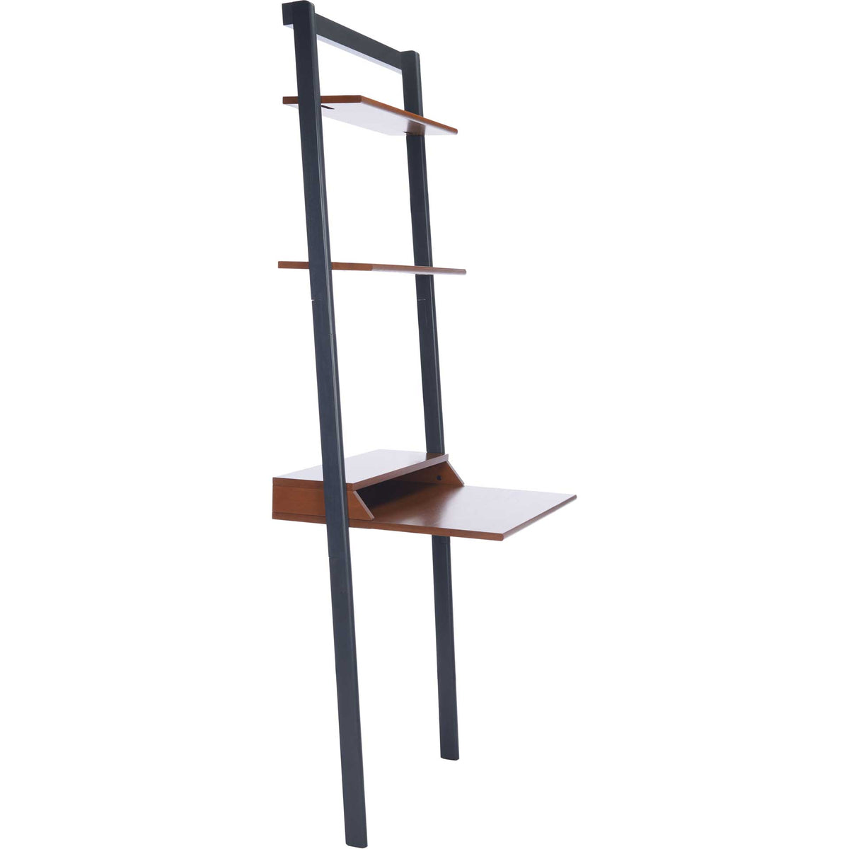 Paloma 2 Shelf Leaning Desk Honey Brown/Charcoal