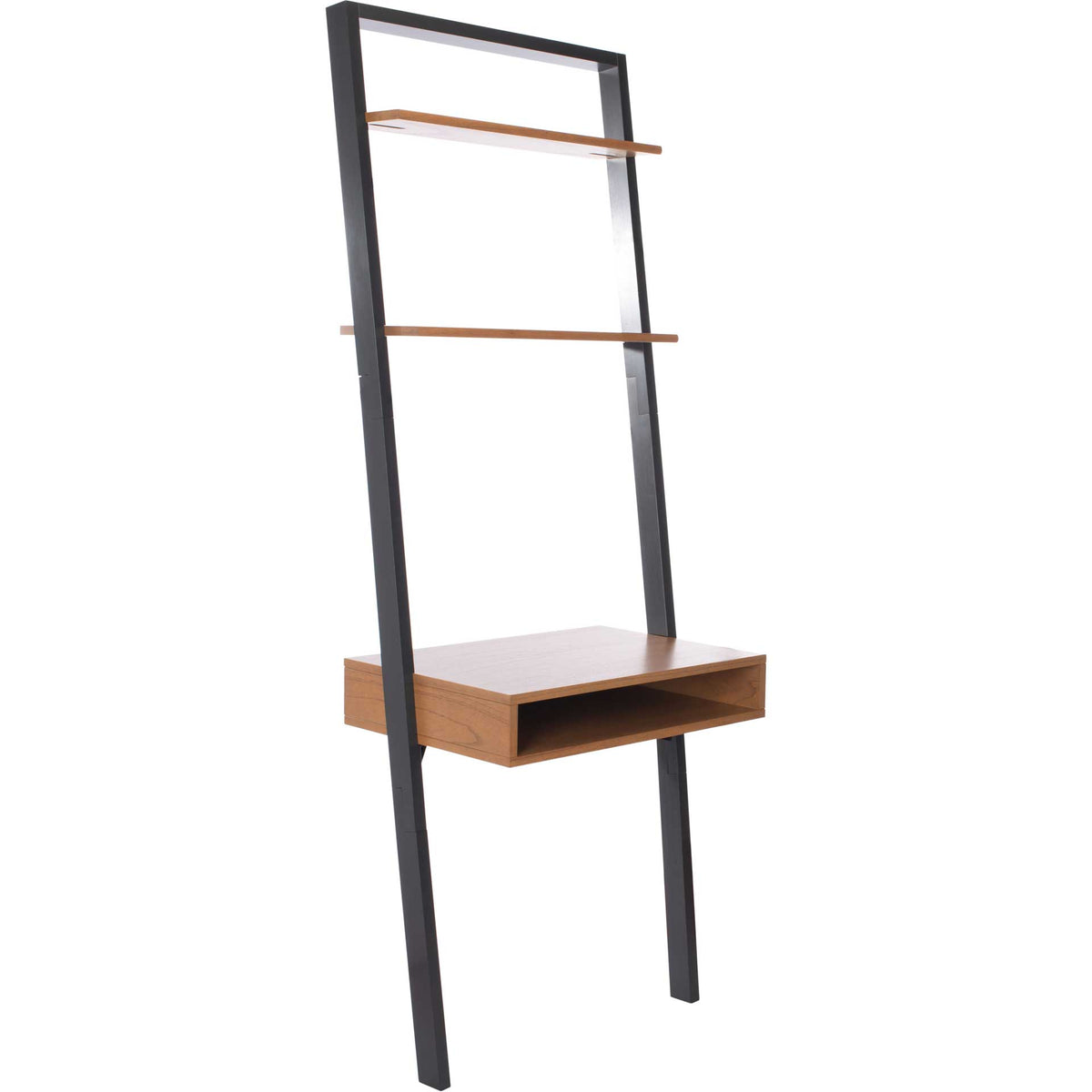 Kalani 2 Shelf Leaning Desk Natural/Charcoal