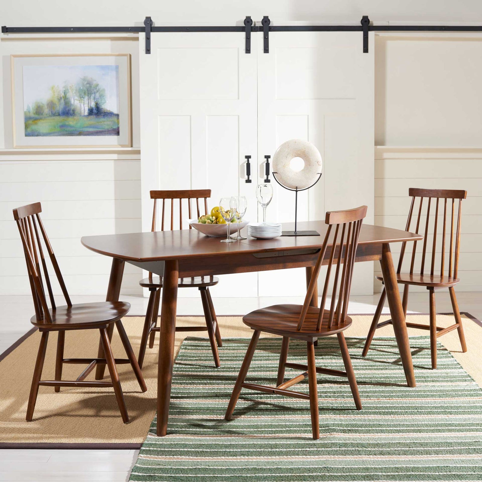 Kylie Auto Mechanism Extension Dining Table Walnut