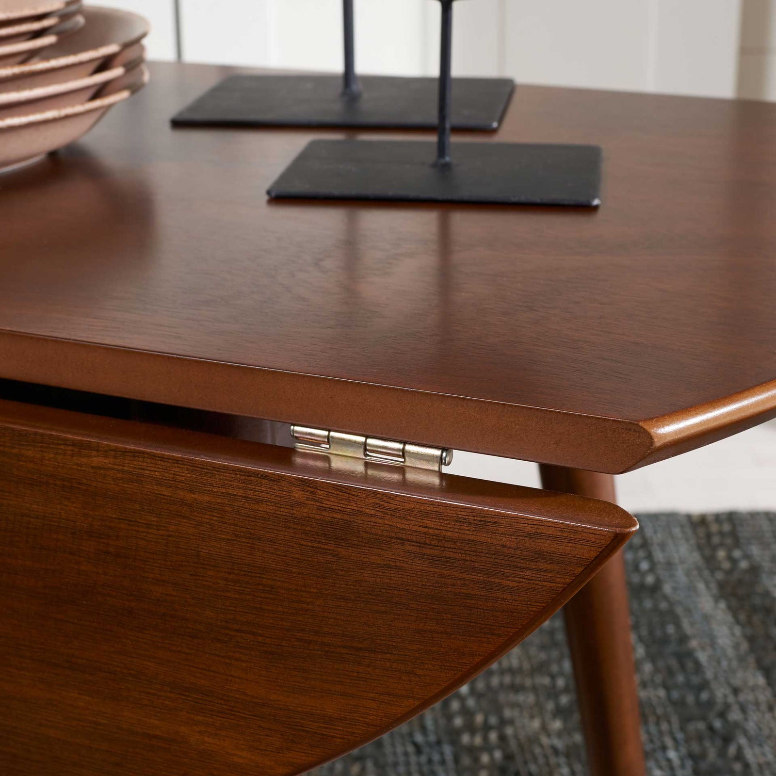 Loni Folding Round Dining Table Walnut