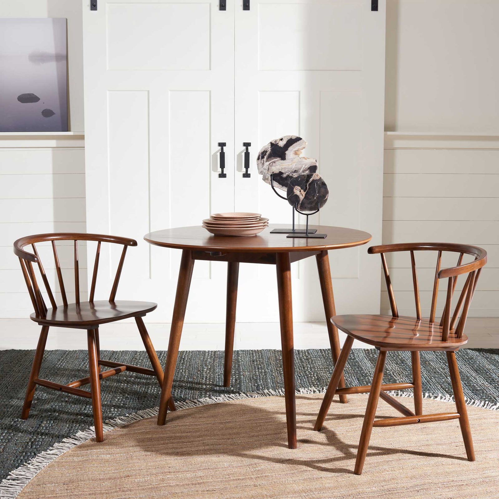 Loni Folding Round Dining Table Walnut