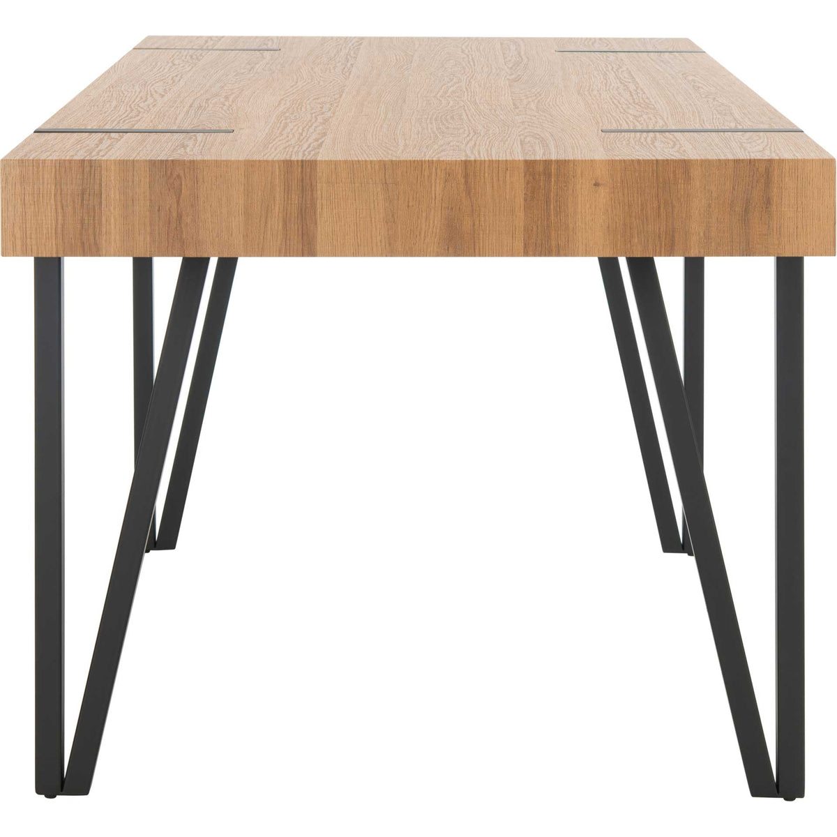 Alan Wood Top Dining Table Natural Brown/Black