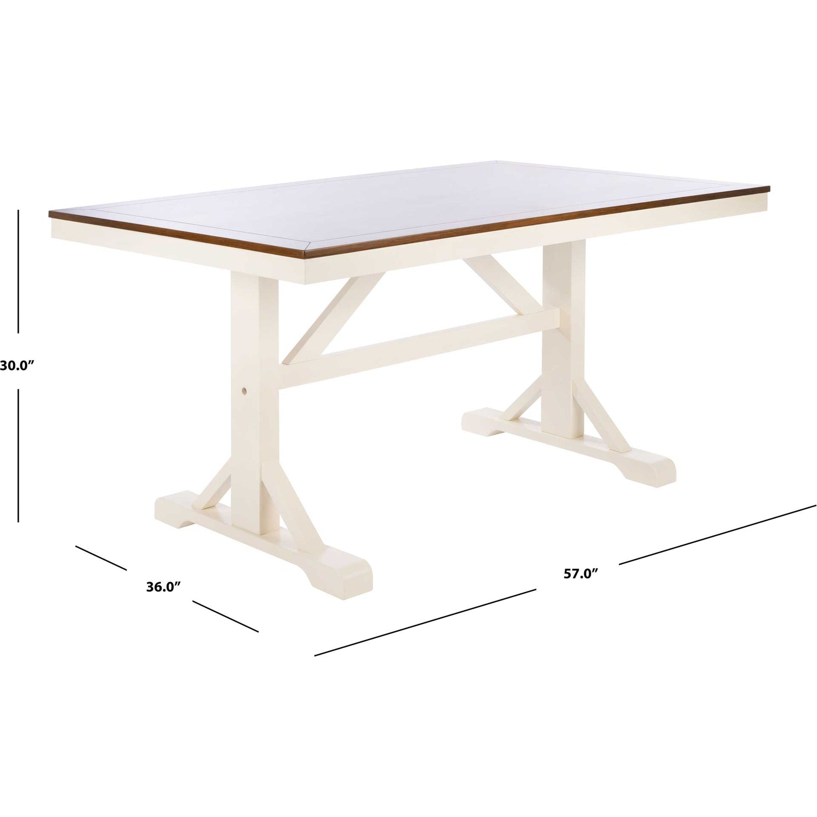 Akito Rectangle Dining Table White/Natural