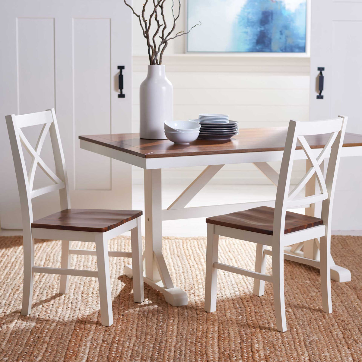 Akito Rectangle Dining Table White/Natural