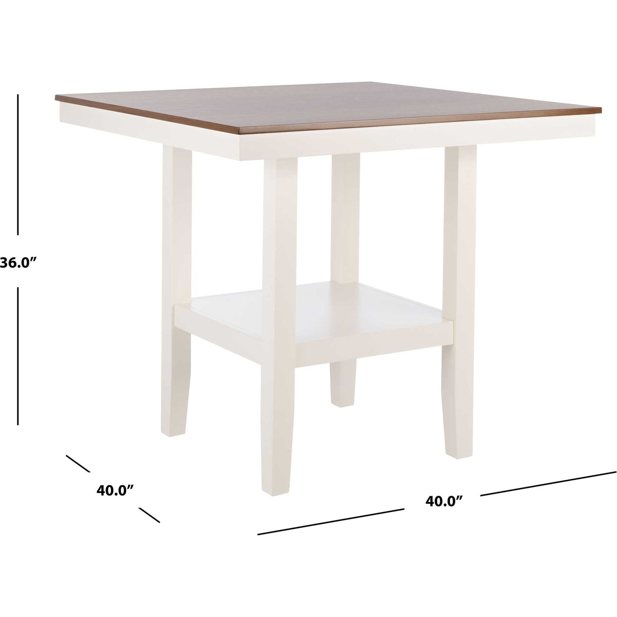 Yuki Square Counter Table White/Natural