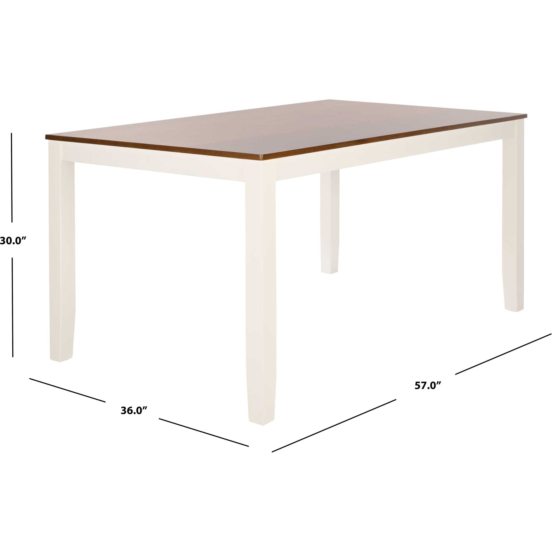 Sicily Rectangle Dining Table White/Natural