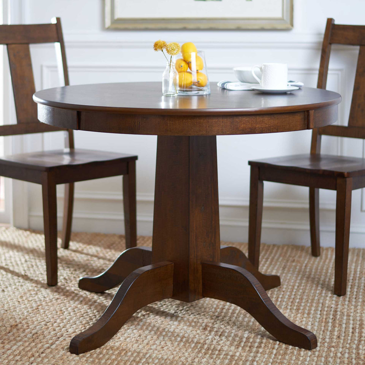 Sebastian Round Dining Table Rustic Cafe
