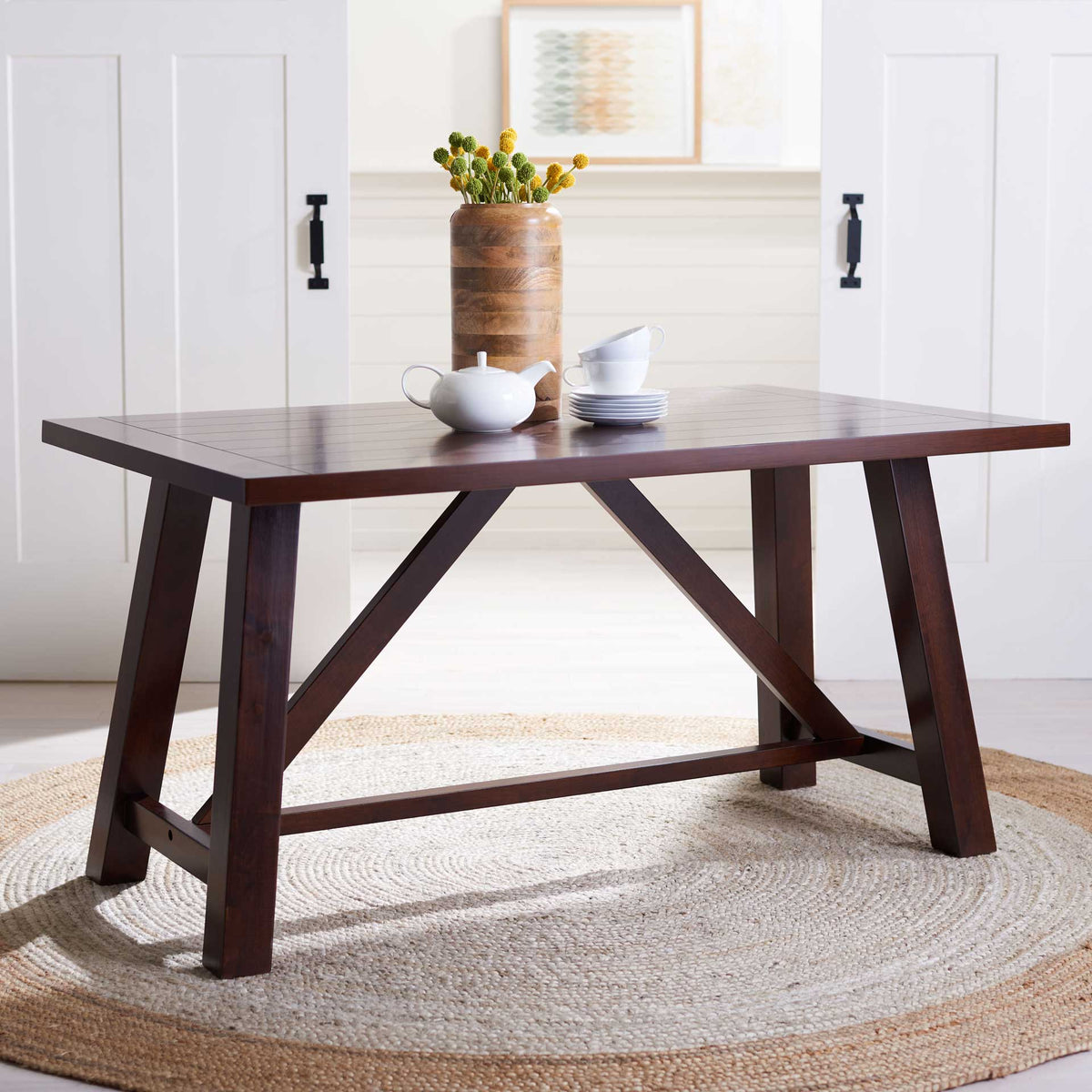 Aileen Rectangle Dining Table Brown