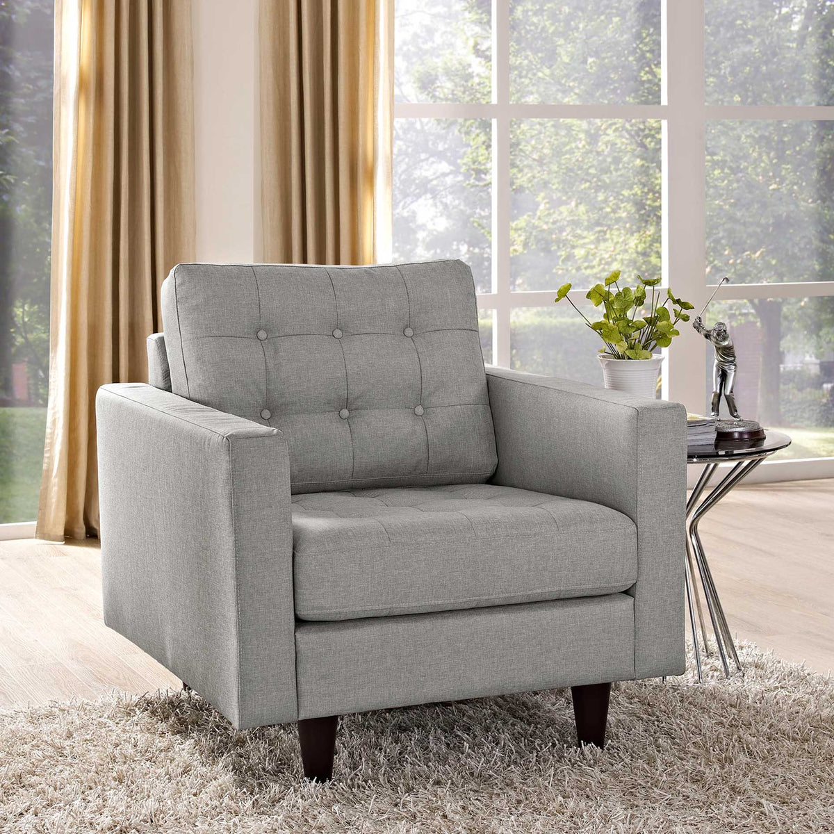Era Upholstered Armchair Light Gray