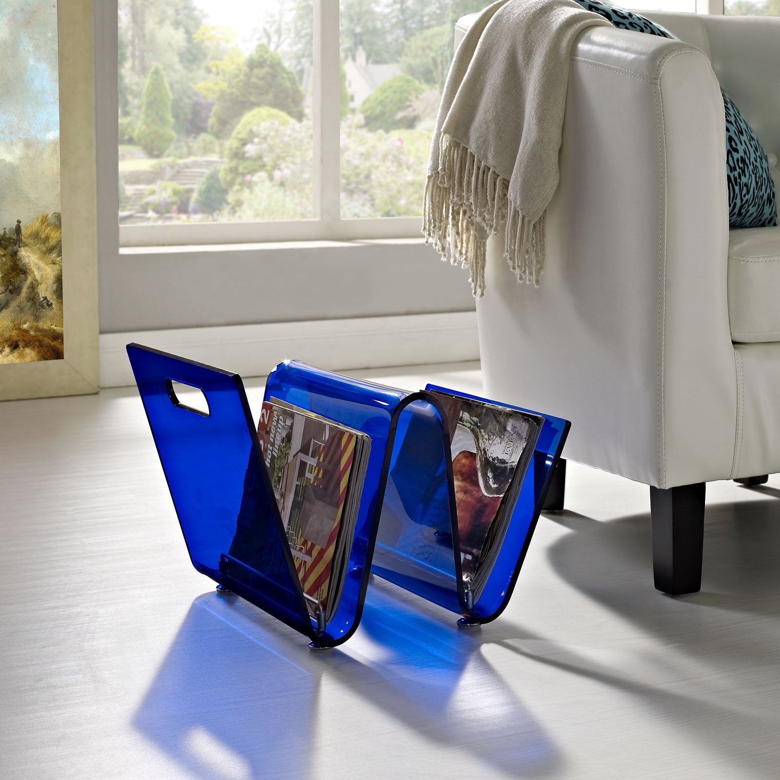 Crescent Magazine Holder Blue