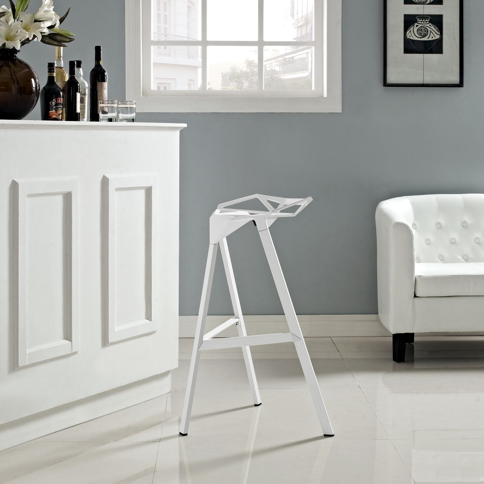 Lift Stacking Bar Stool White