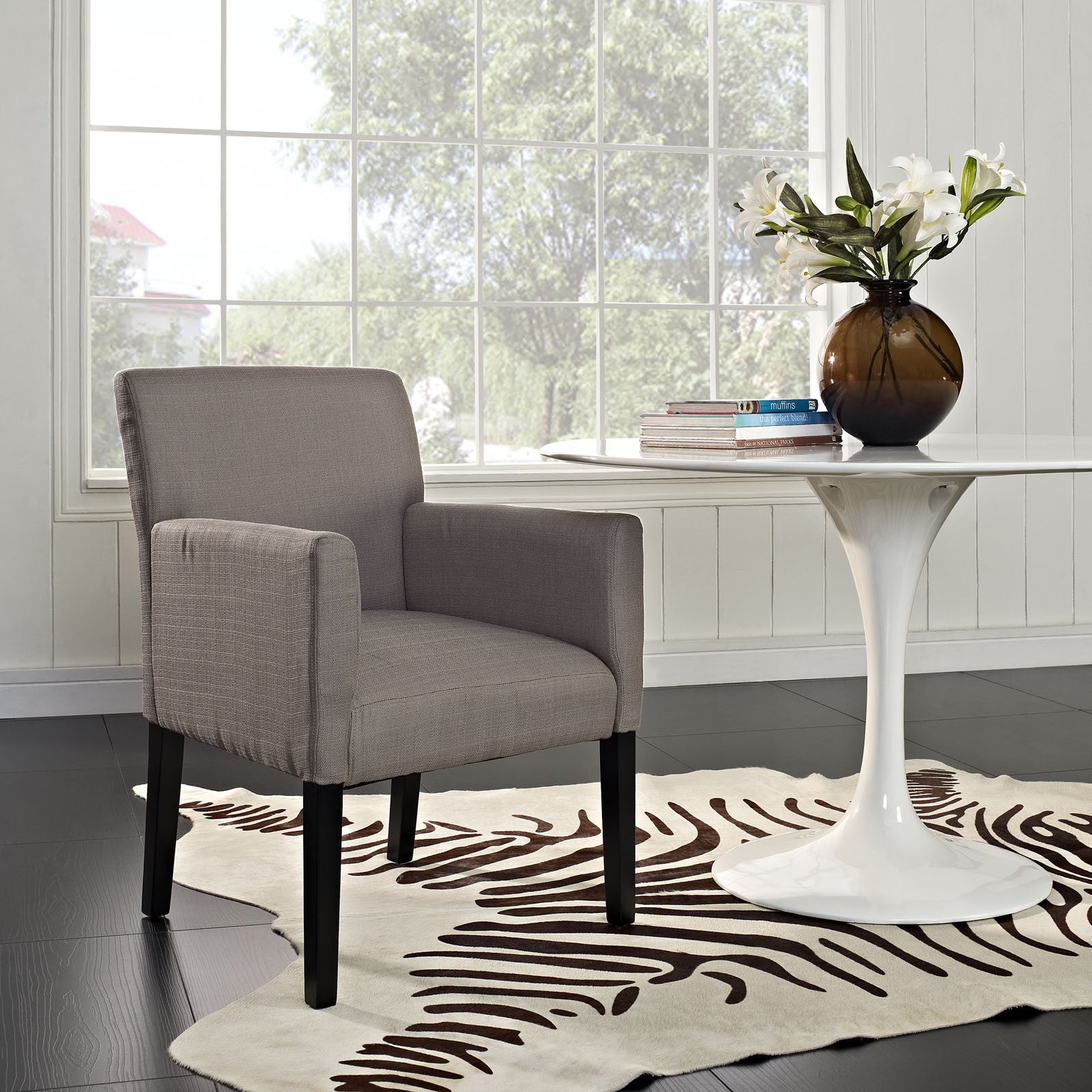 Care Wood Armchair Gray