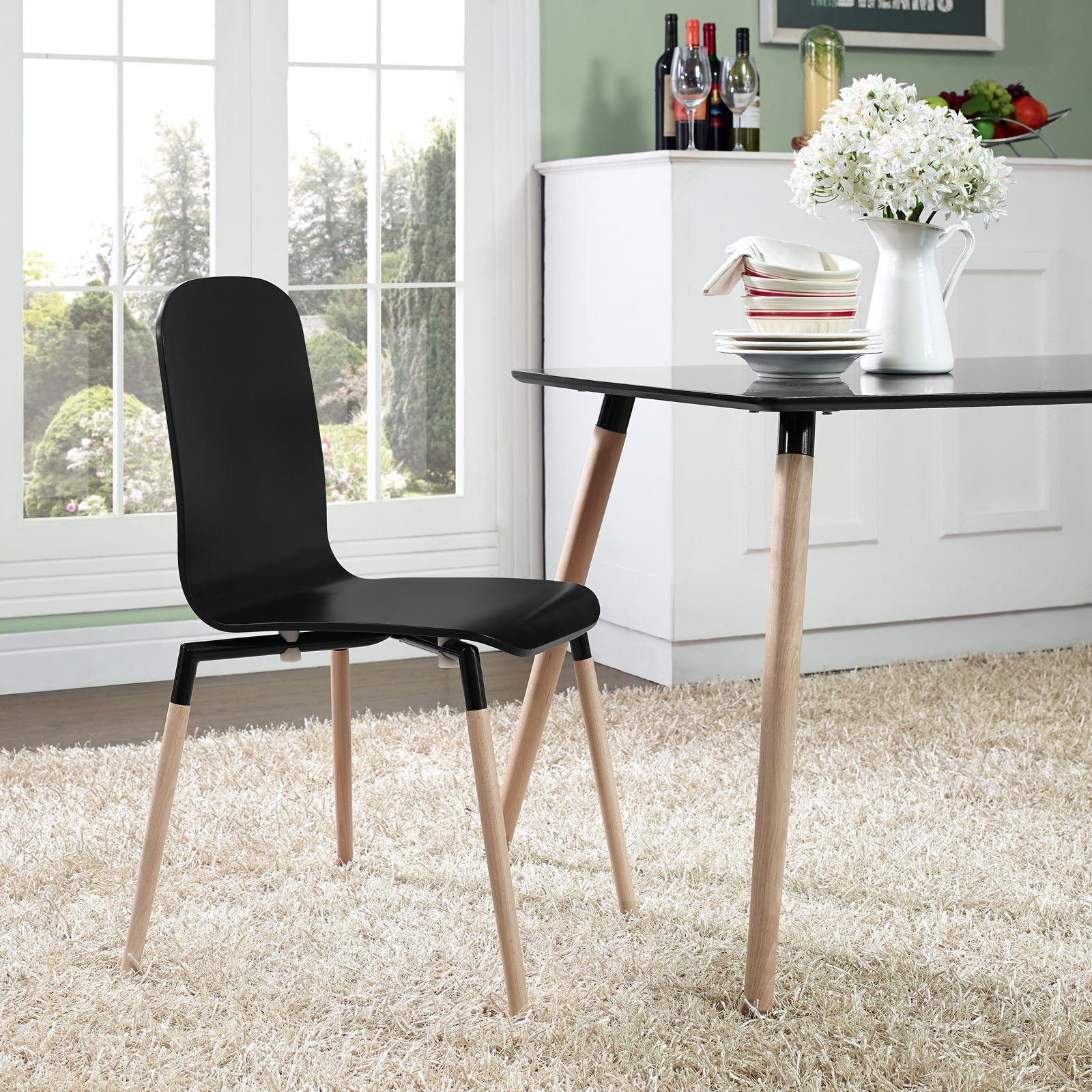 Sabin Wood Chair Black