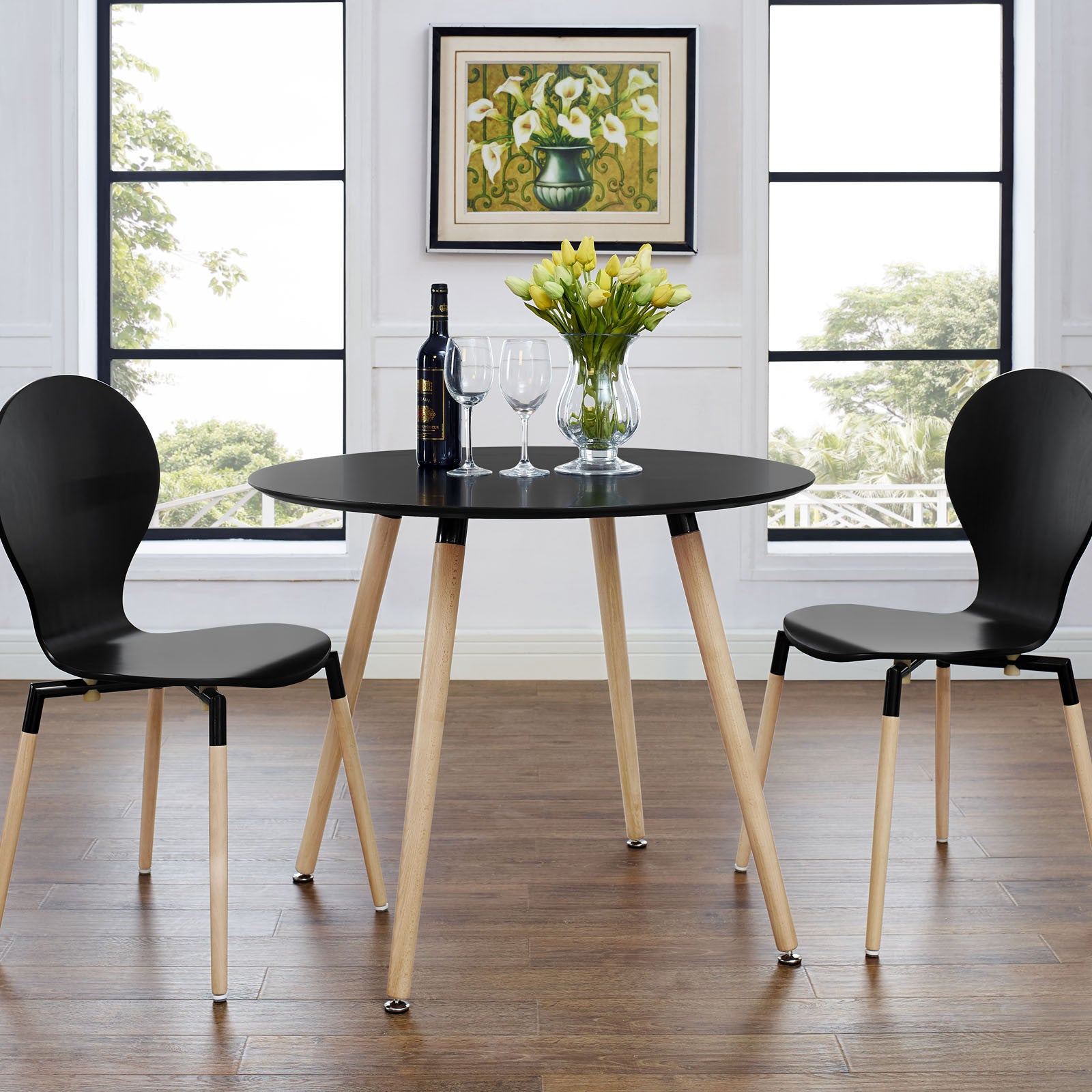 Tacey Circular Dining Table Black