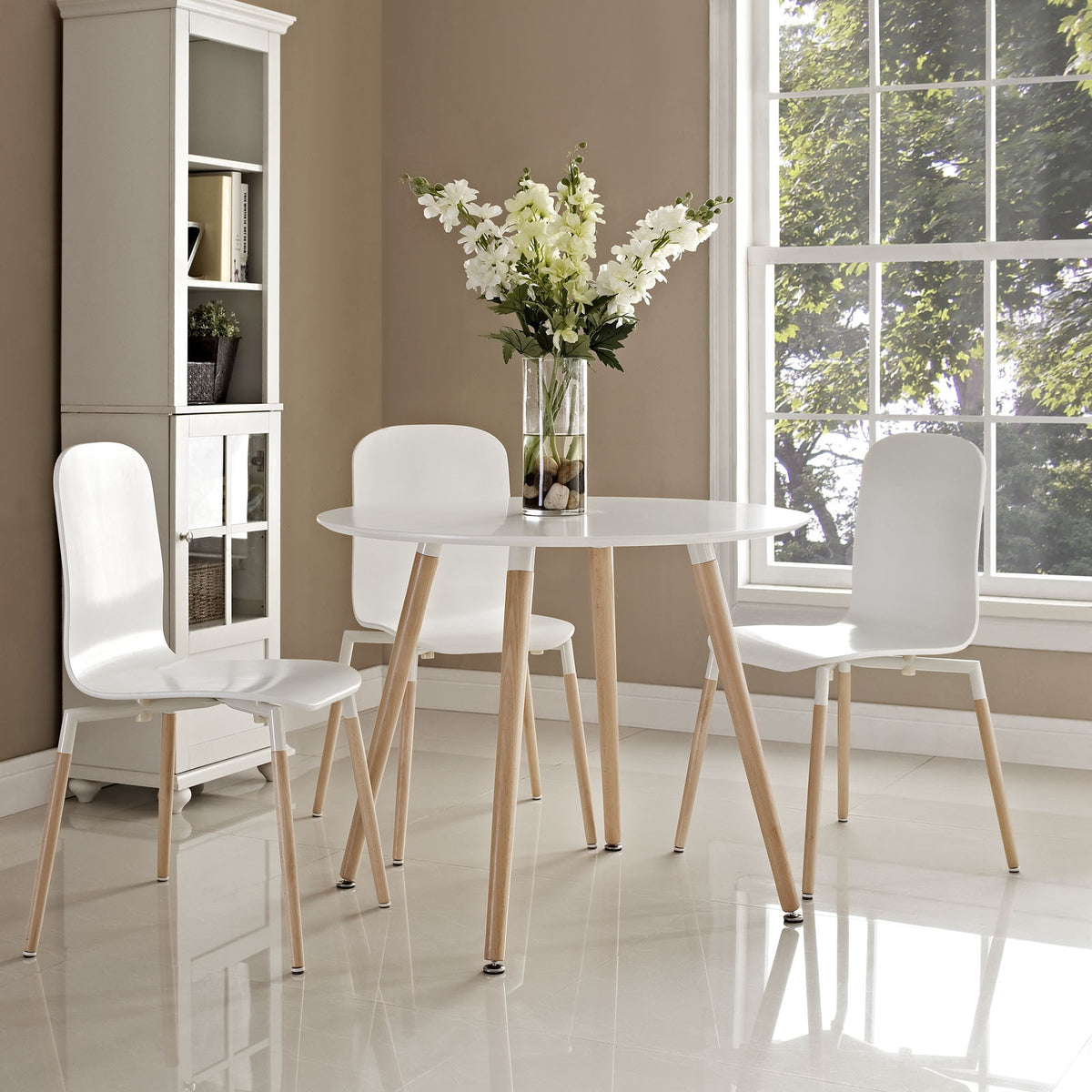 Tacey Circular Dining Table White