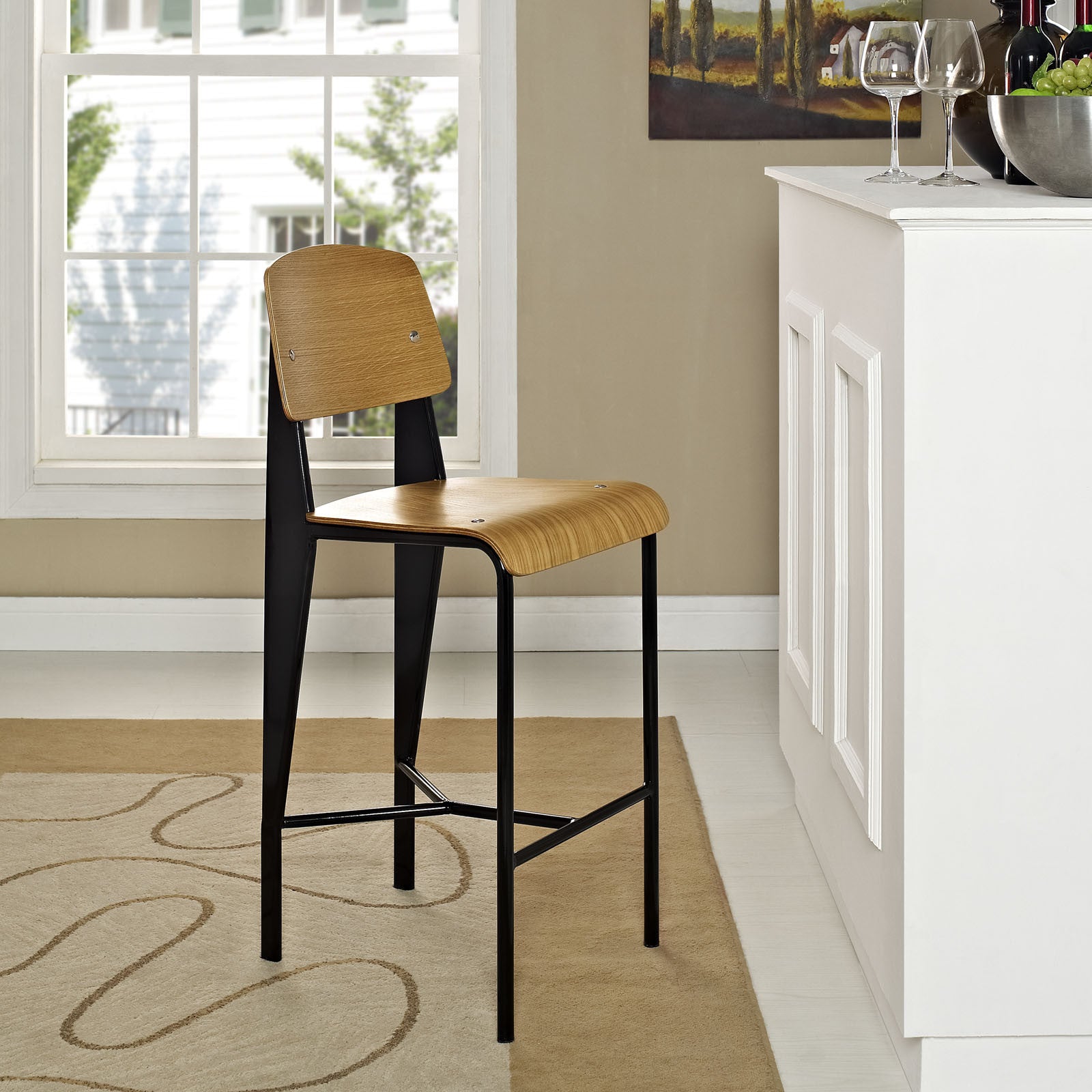 Calypso Counter Stool Walnut Black