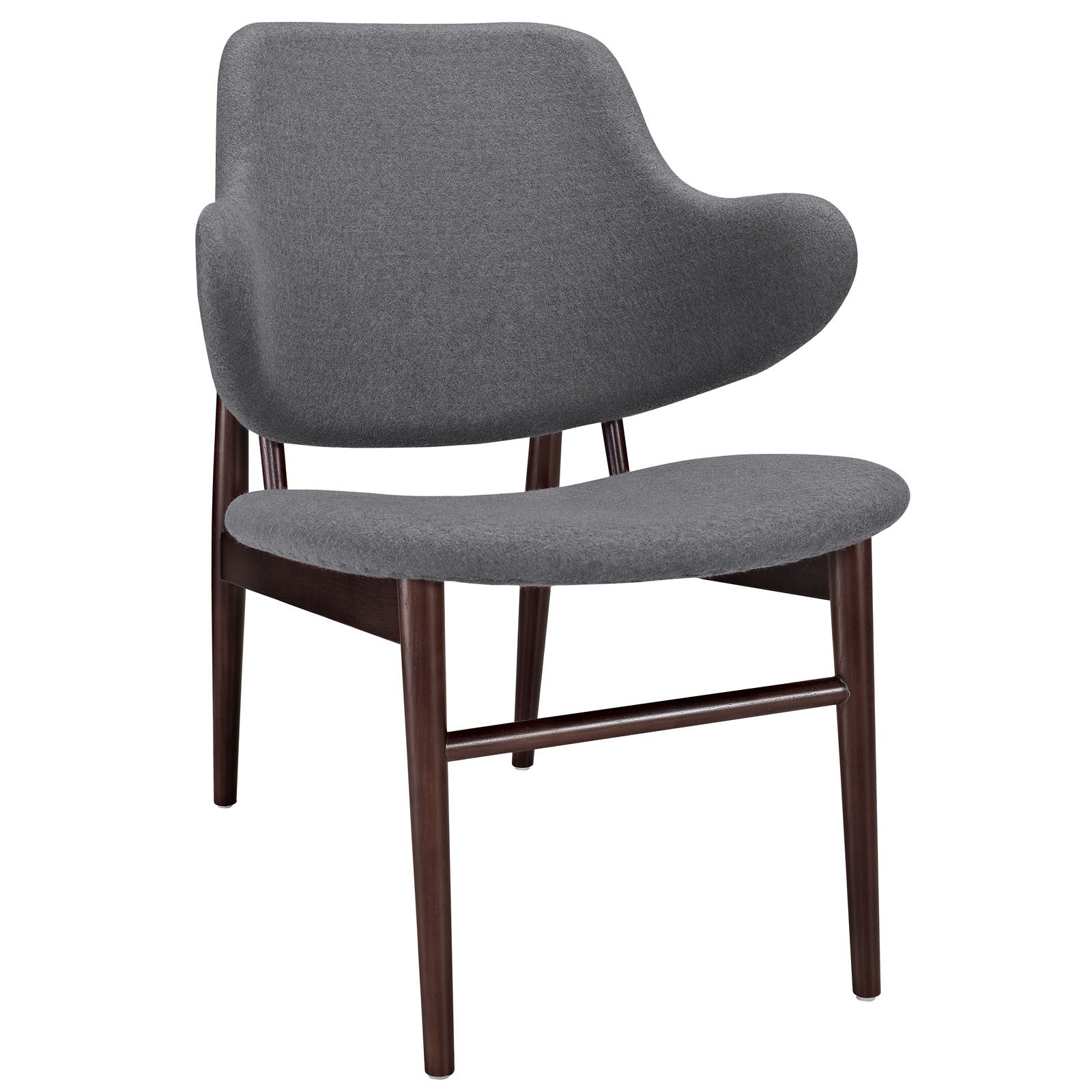 Cicely Wood Lounge Chair Dark Gray
