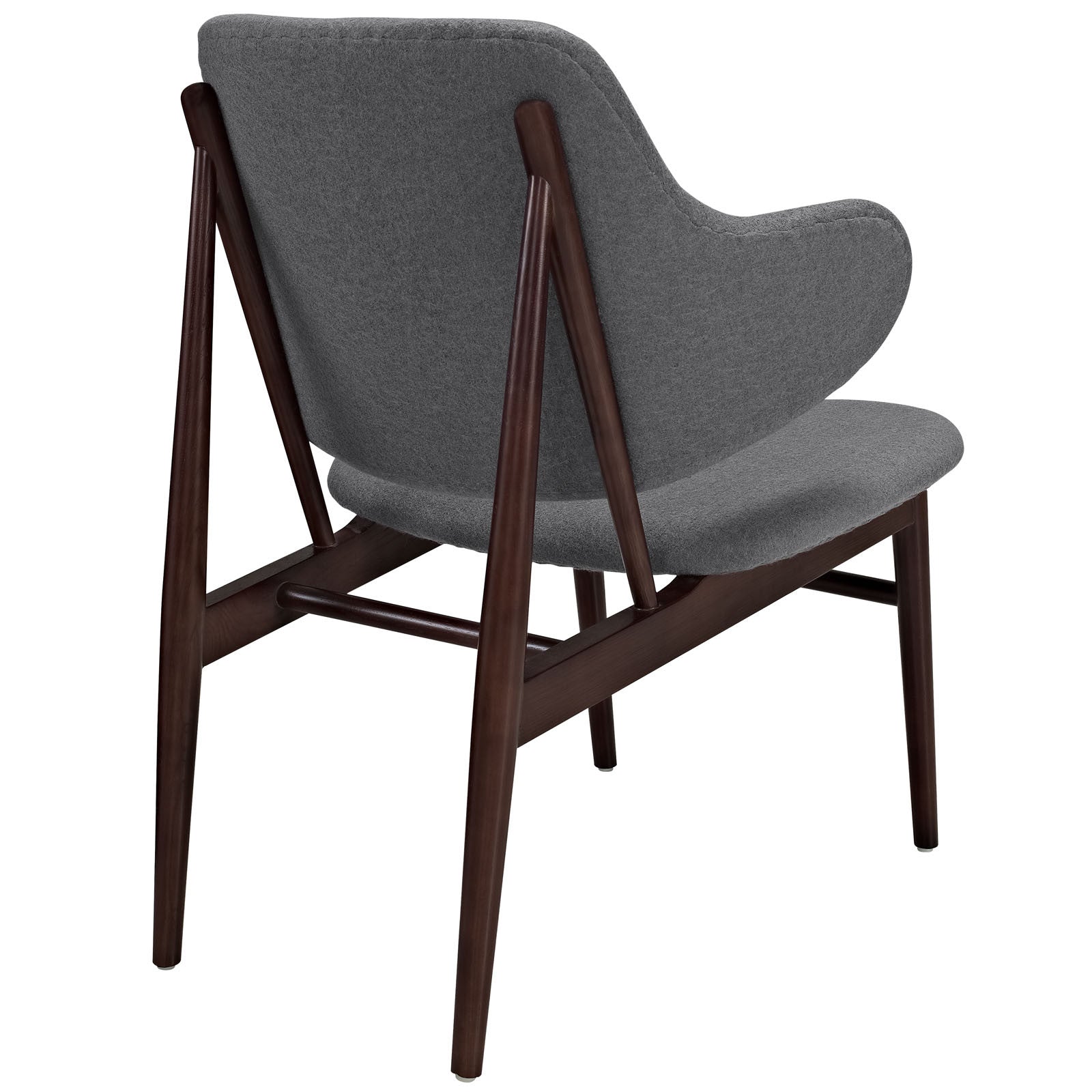 Cicely Wood Lounge Chair Dark Gray