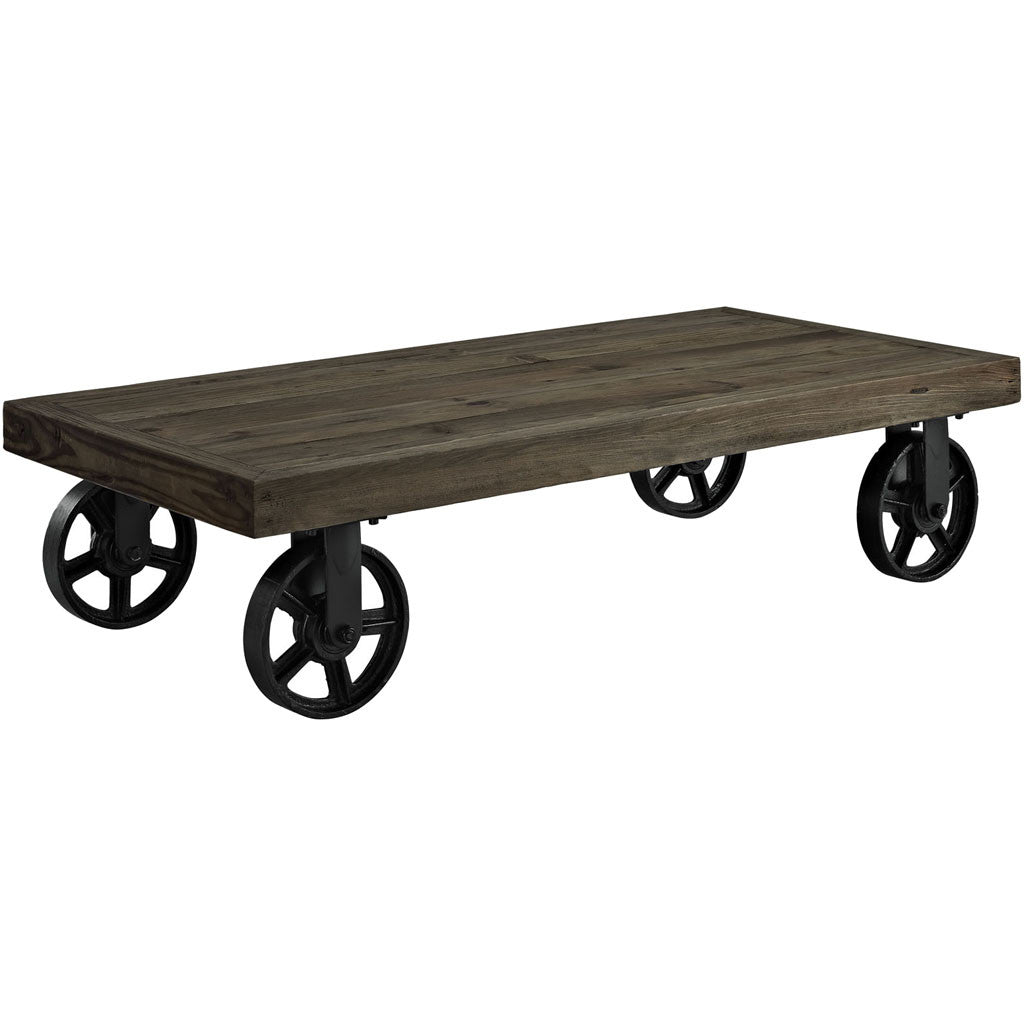 Gareth Wood Top Coffee Table Brown