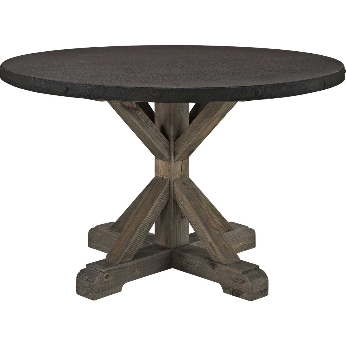 Saga Wood Top Dining Table Brown