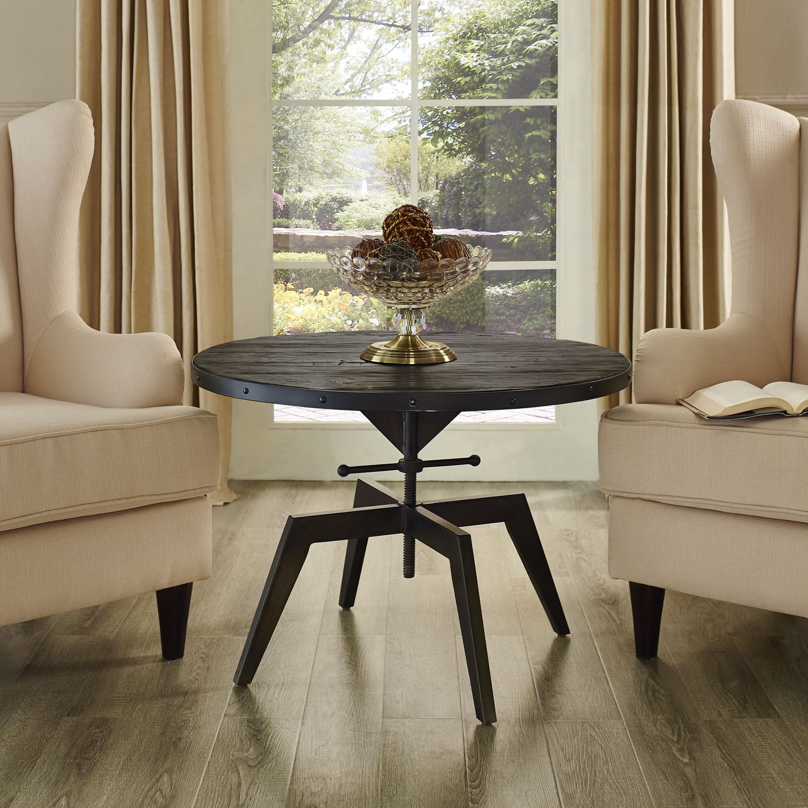 Grand Wood Top Coffee Table Black