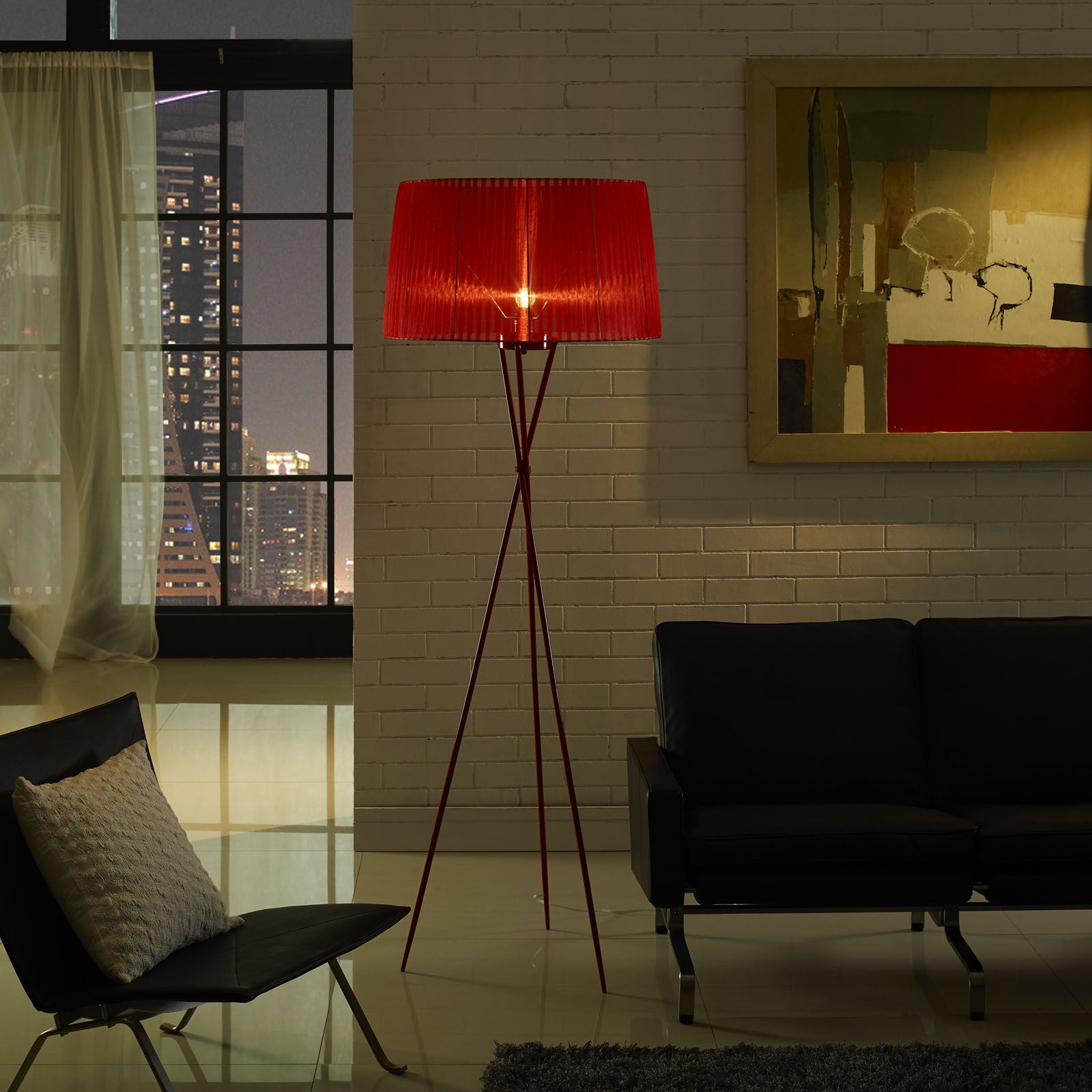 Twin Floor Lamp Red