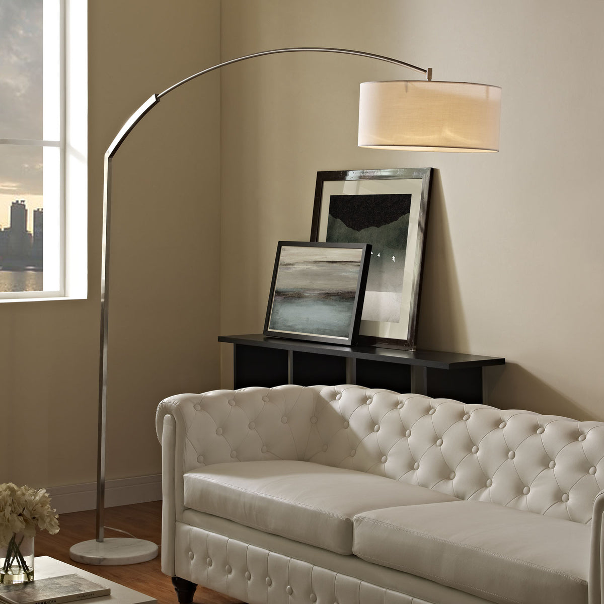 Scenic Marble Floor Lamp White