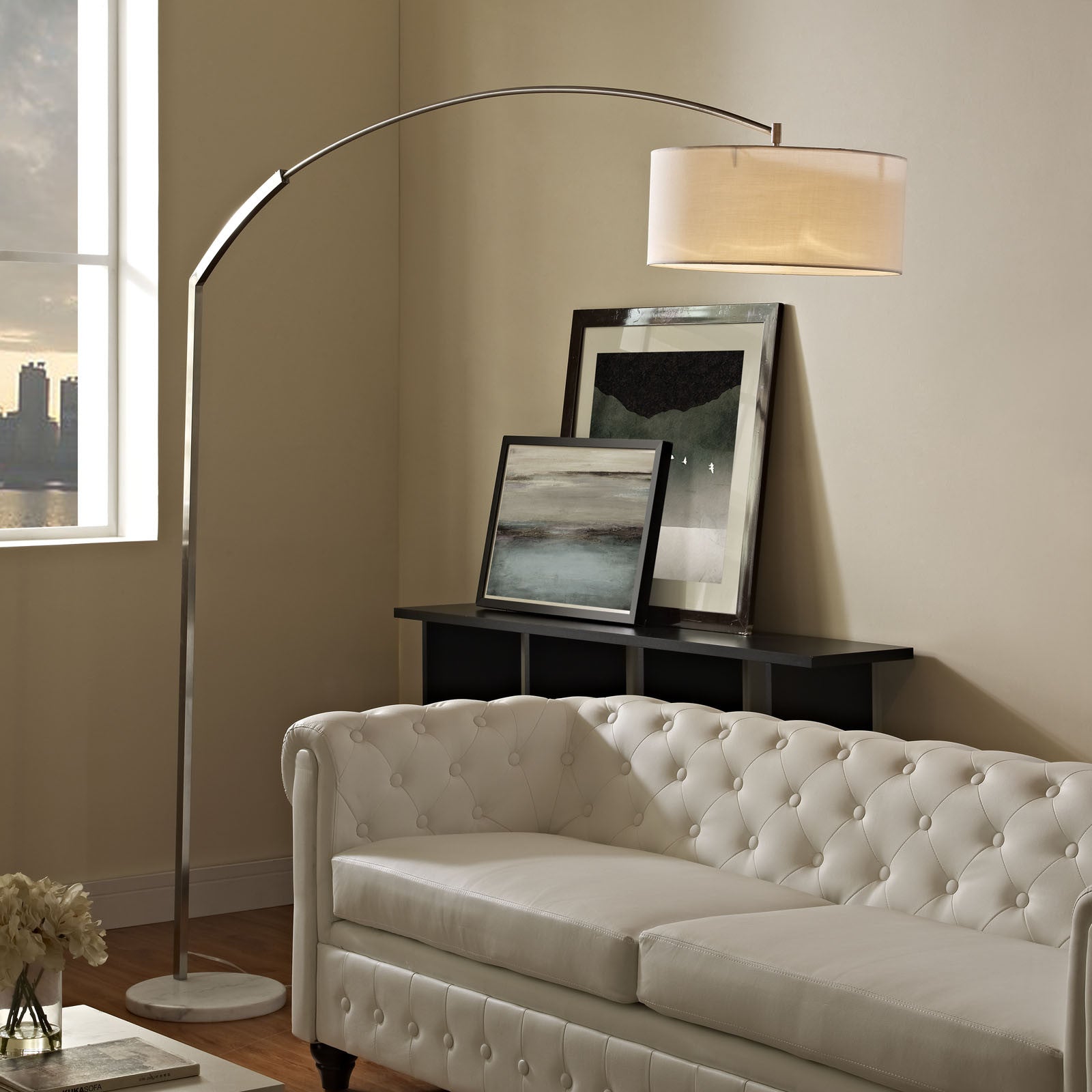 Scenic Marble Floor Lamp White
