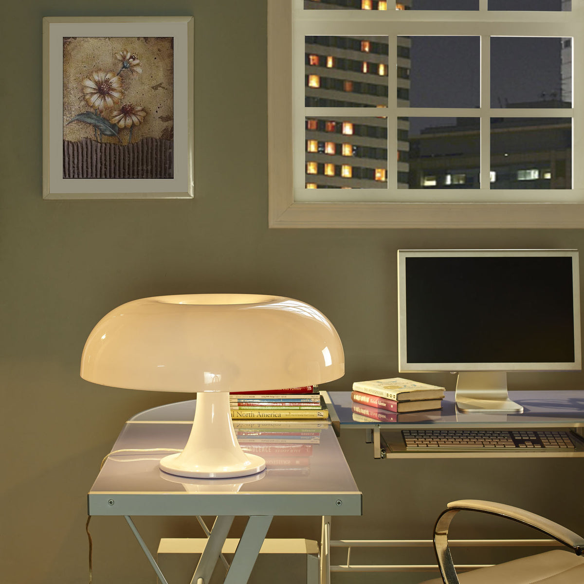 Plaza Acrylic Table Lamp White