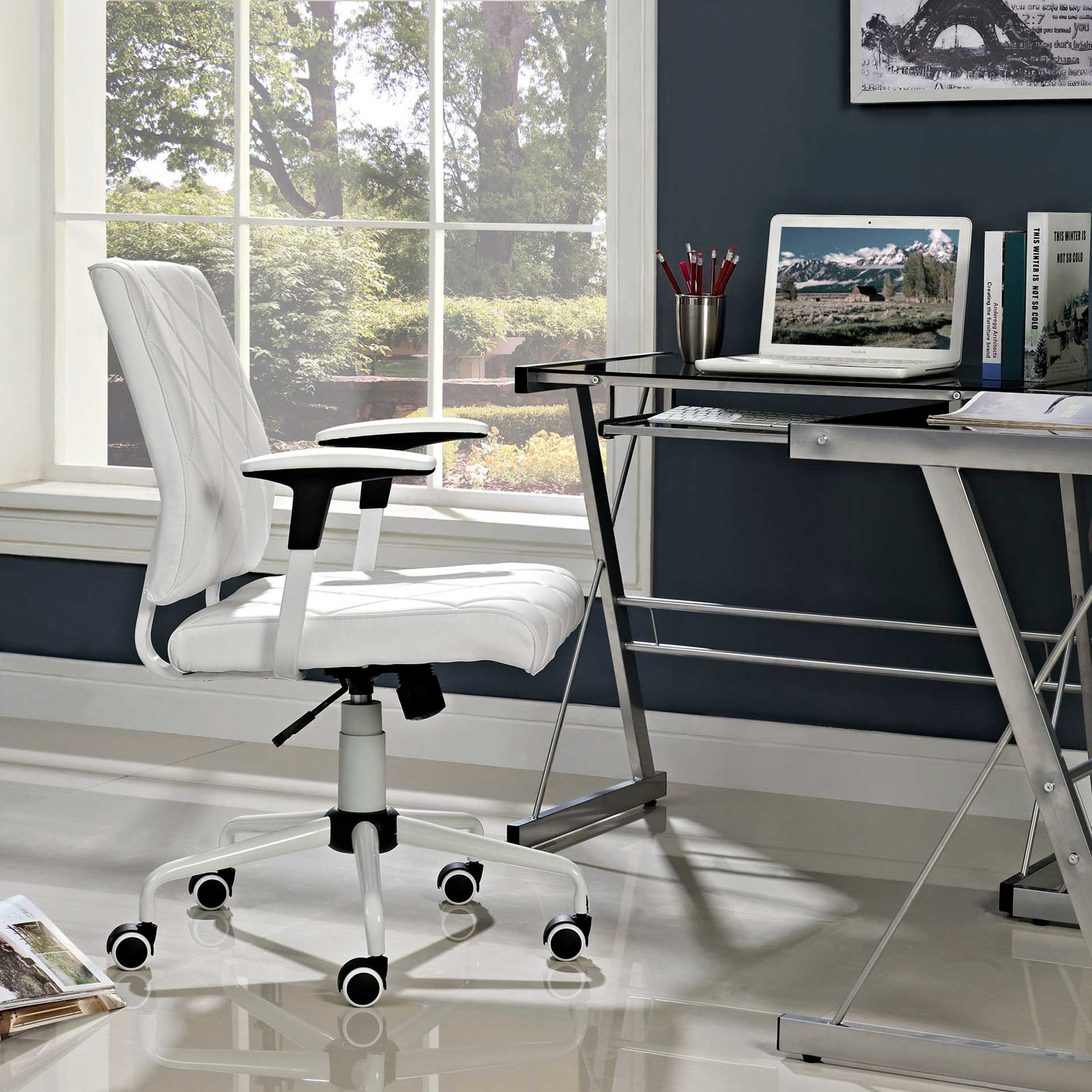 Lochsa Vinyl Office Chair White