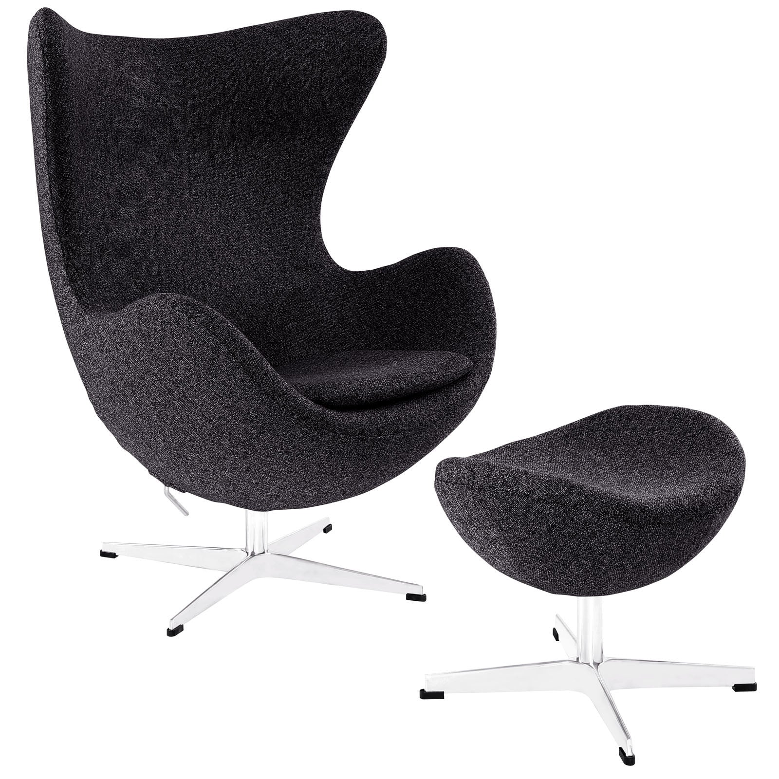 Grand Wool Lounge Chair Dark Gray